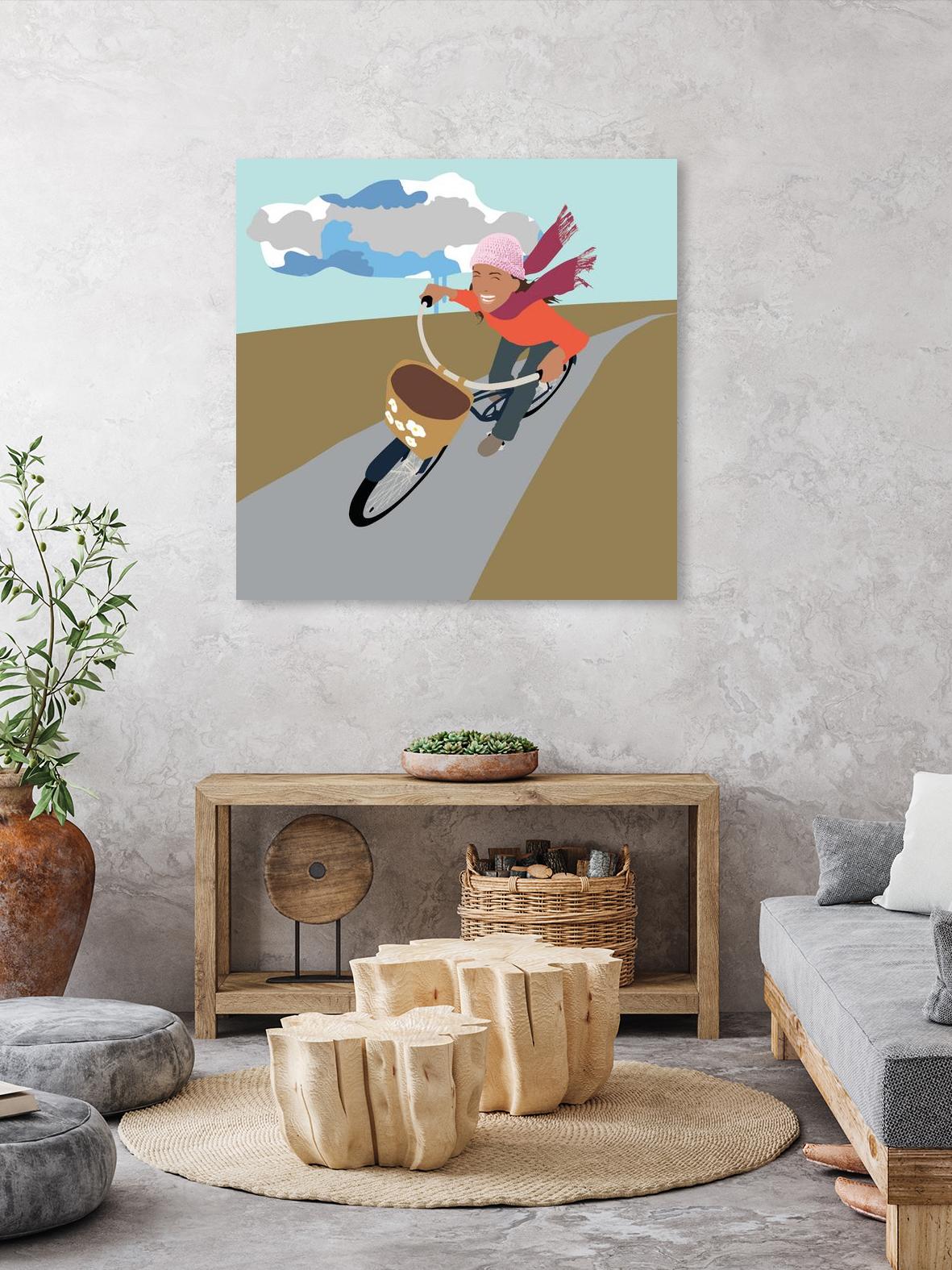 Cloud Girl on Bike by Eric Scheib on GIANT ART - grey contemporary