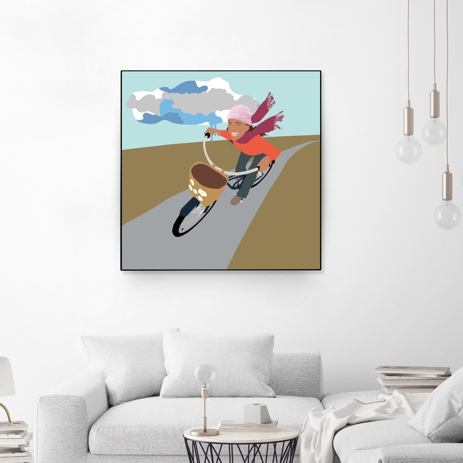 Cloud Girl on Bike by Eric Scheib on GIANT ART - grey contemporary