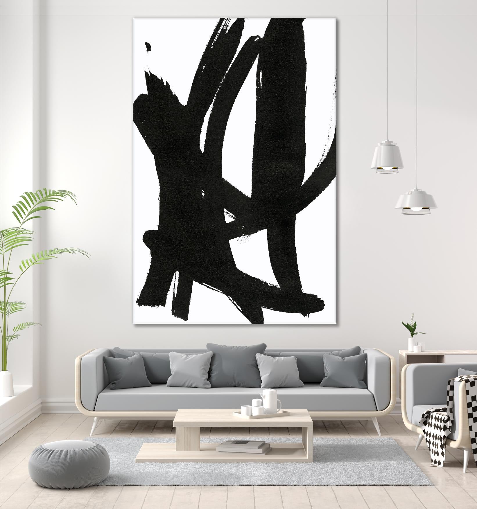 Composition in Black and White 7 by THE Studio on GIANT ART - white abstract