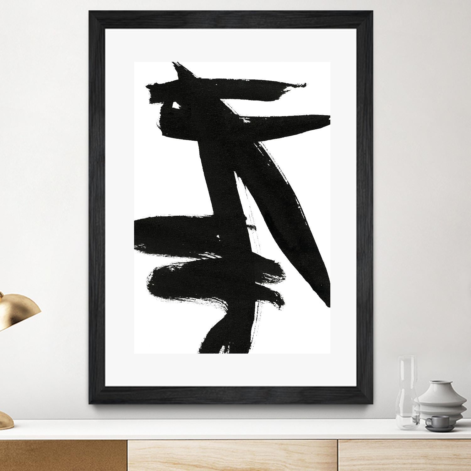 Composition in Black and White 9 by THE Studio on GIANT ART - white abstract