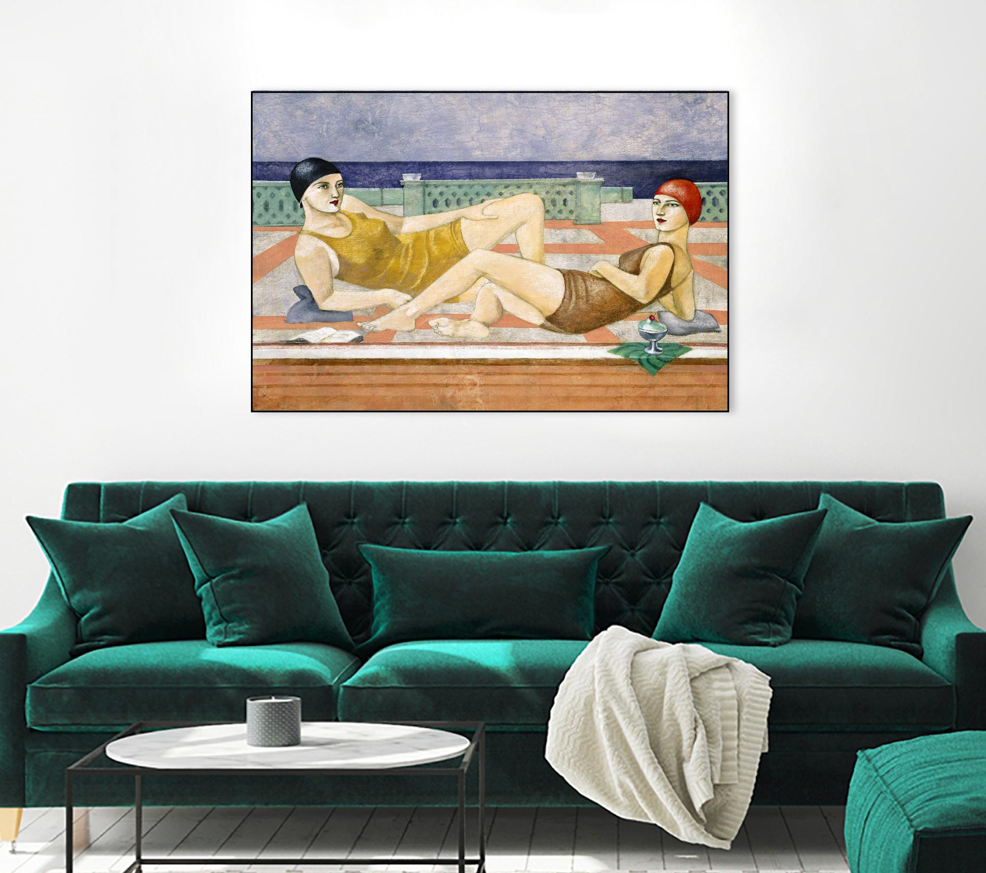 The Bathers by Susan Conti on GIANT ART - blue everyday life