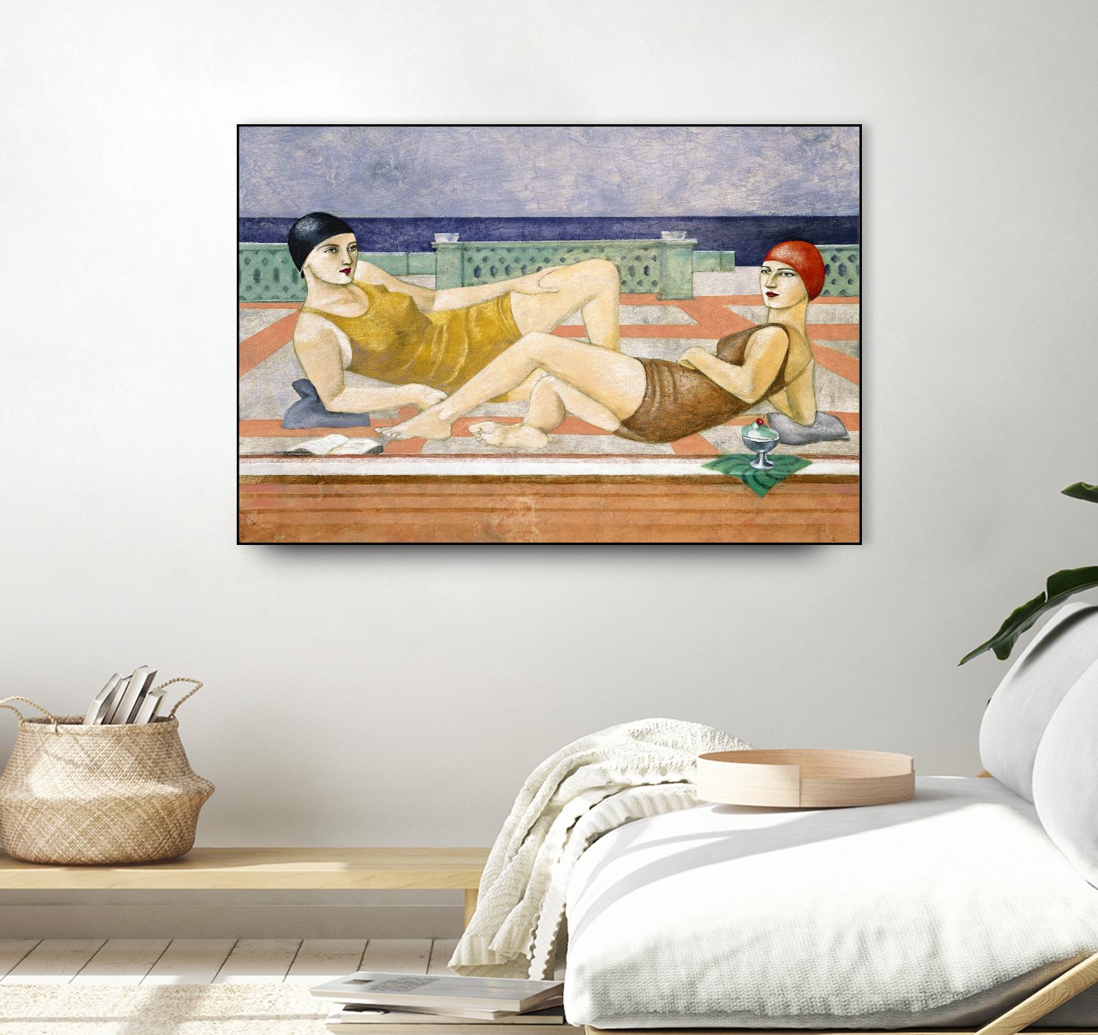 The Bathers by Susan Conti on GIANT ART - blue everyday life