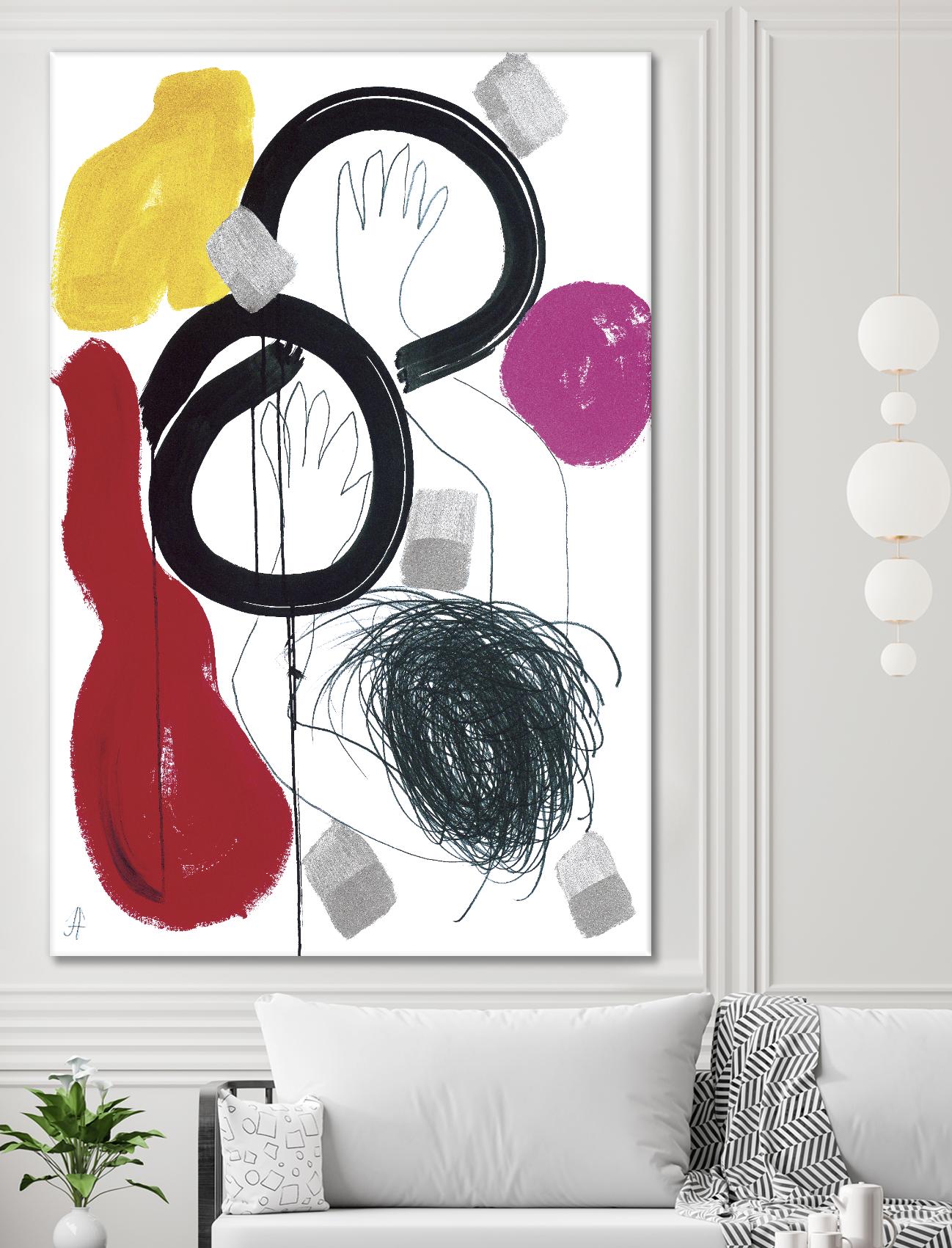 Jeux de Corps V by Helene Crecent on GIANT ART - red abstract