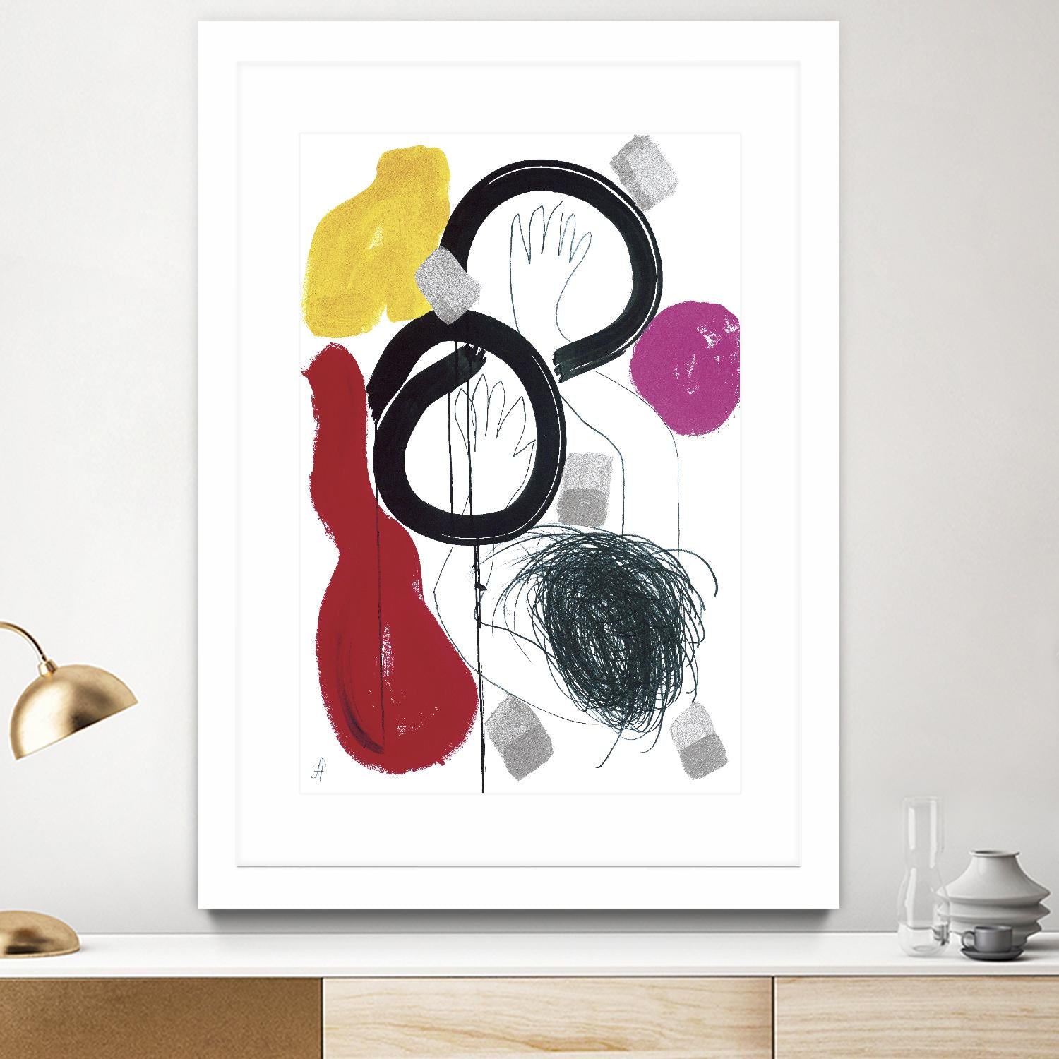 Jeux de Corps V by Helene Crecent on GIANT ART - red abstract