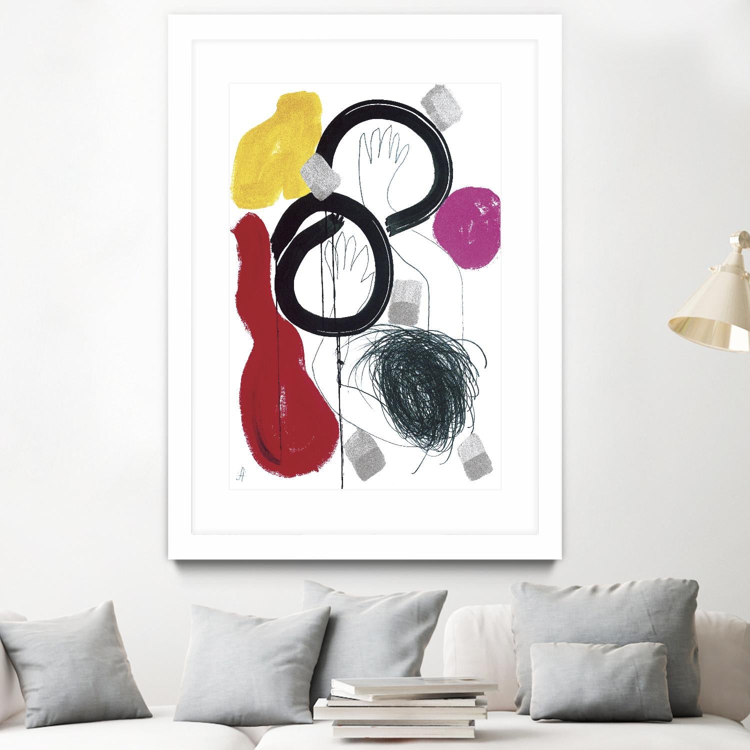 Jeux de Corps V by Helene Crecent on GIANT ART - red abstract