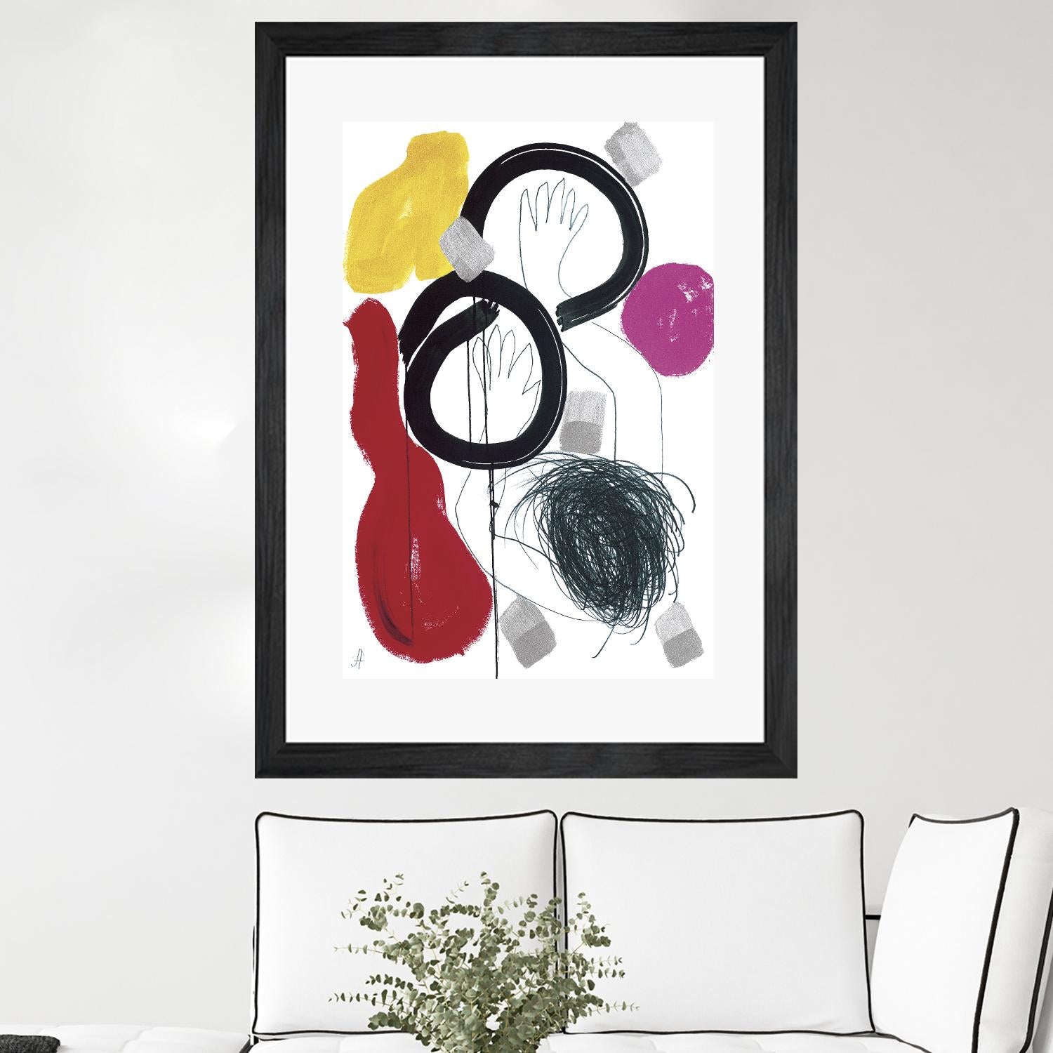 Jeux de Corps V by Helene Crecent on GIANT ART - red abstract