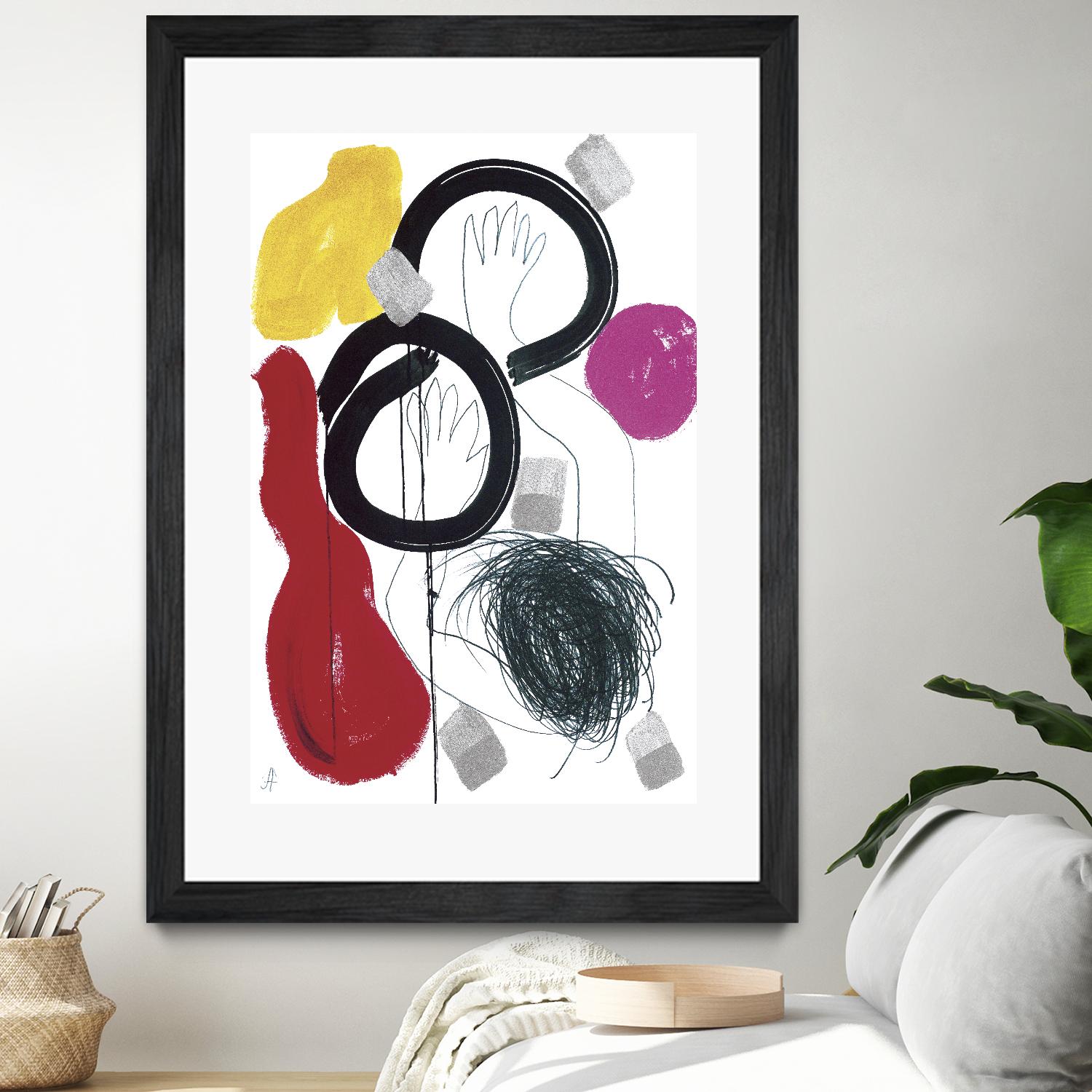 Jeux de Corps V by Helene Crecent on GIANT ART - red abstract