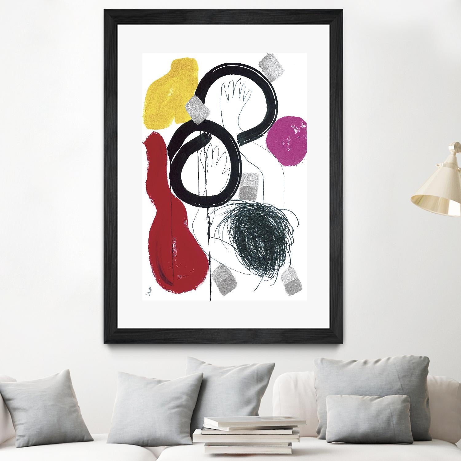 Jeux de Corps V by Helene Crecent on GIANT ART - red abstract