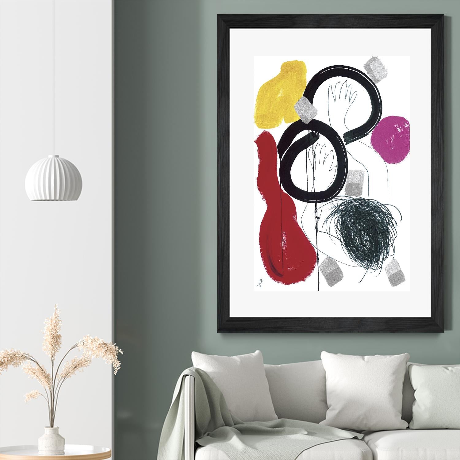 Jeux de Corps V by Helene Crecent on GIANT ART - red abstract