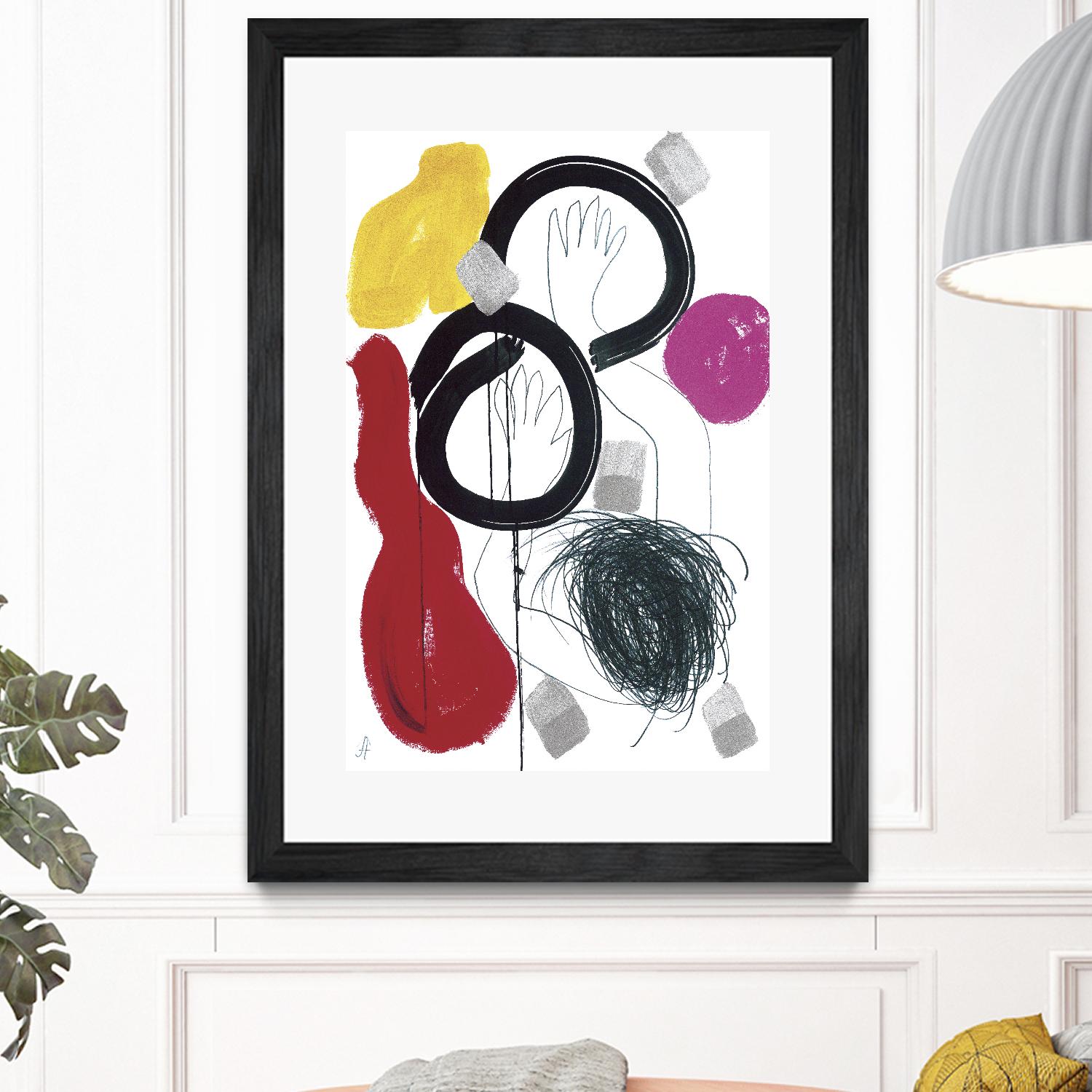 Jeux de Corps V by Helene Crecent on GIANT ART - red abstract