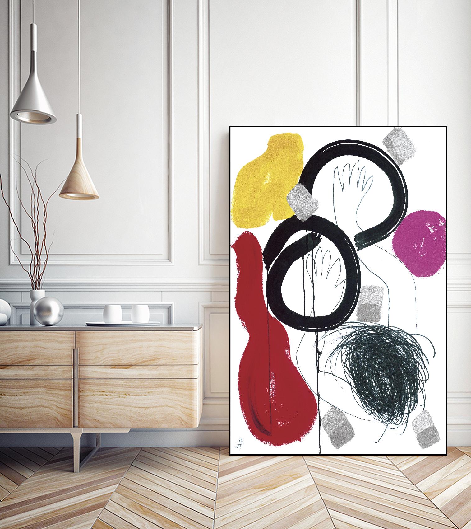 Jeux de Corps V by Helene Crecent on GIANT ART - red abstract