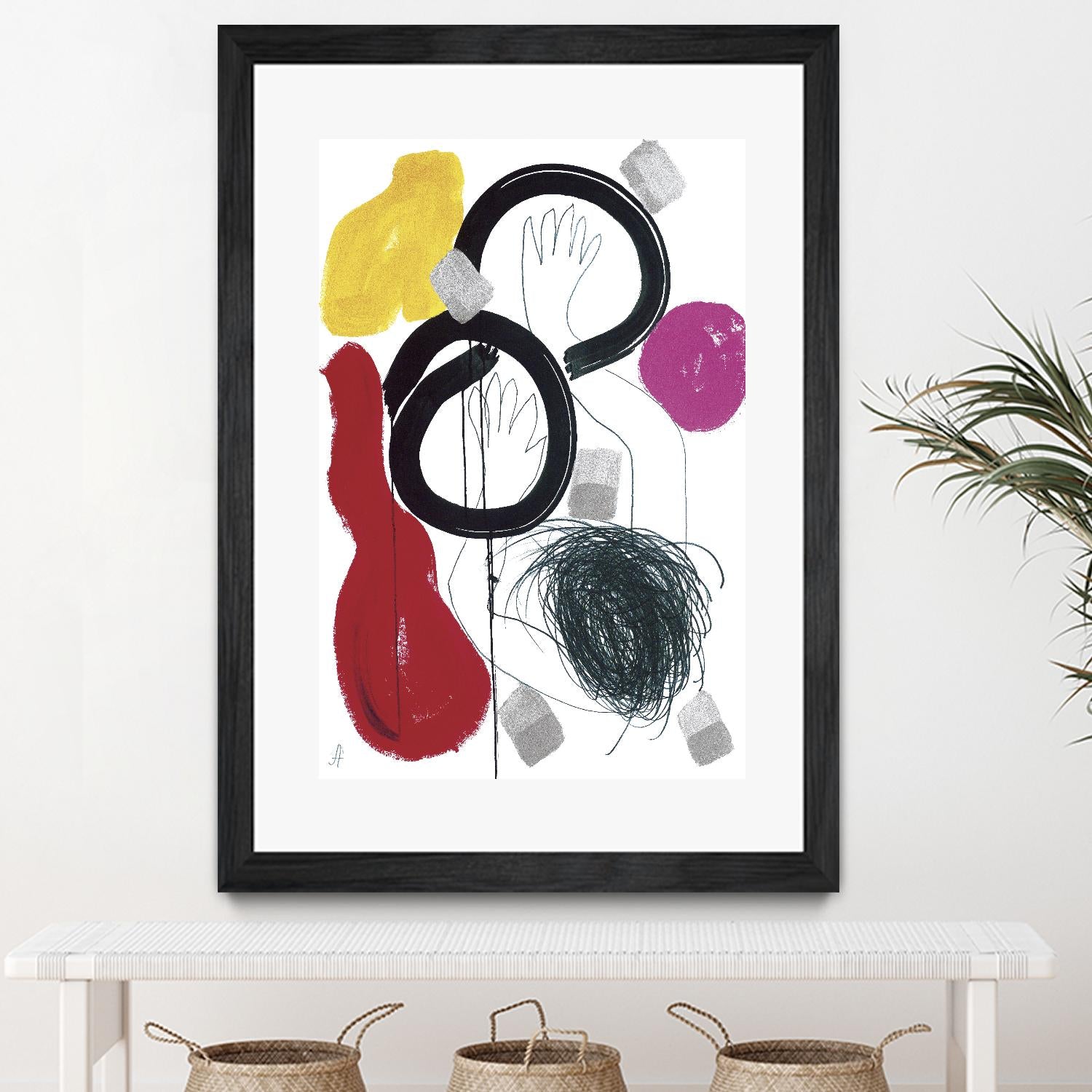 Jeux de Corps V by Helene Crecent on GIANT ART - red abstract