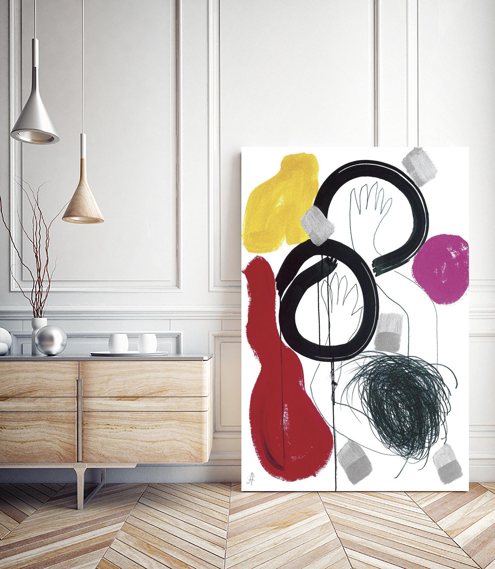 Jeux de Corps V by Helene Crecent on GIANT ART - red abstract