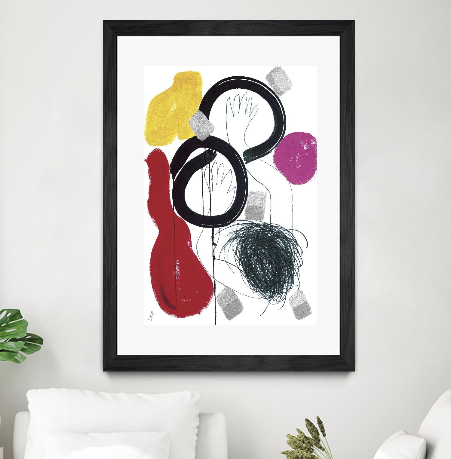 Jeux de Corps V by Helene Crecent on GIANT ART - red abstract