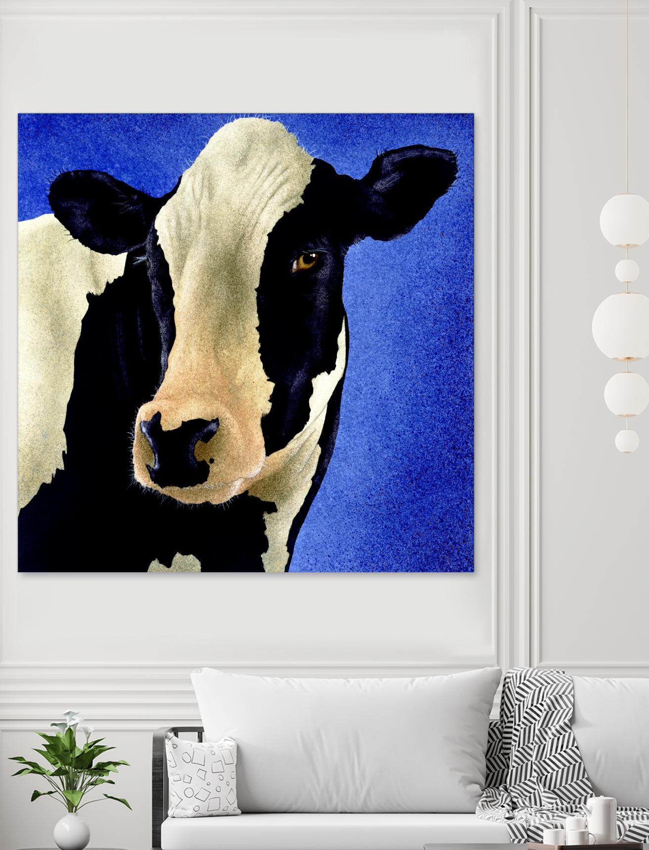 Blue Moo Moo by Will Bullas on GIANT ART - blue animals