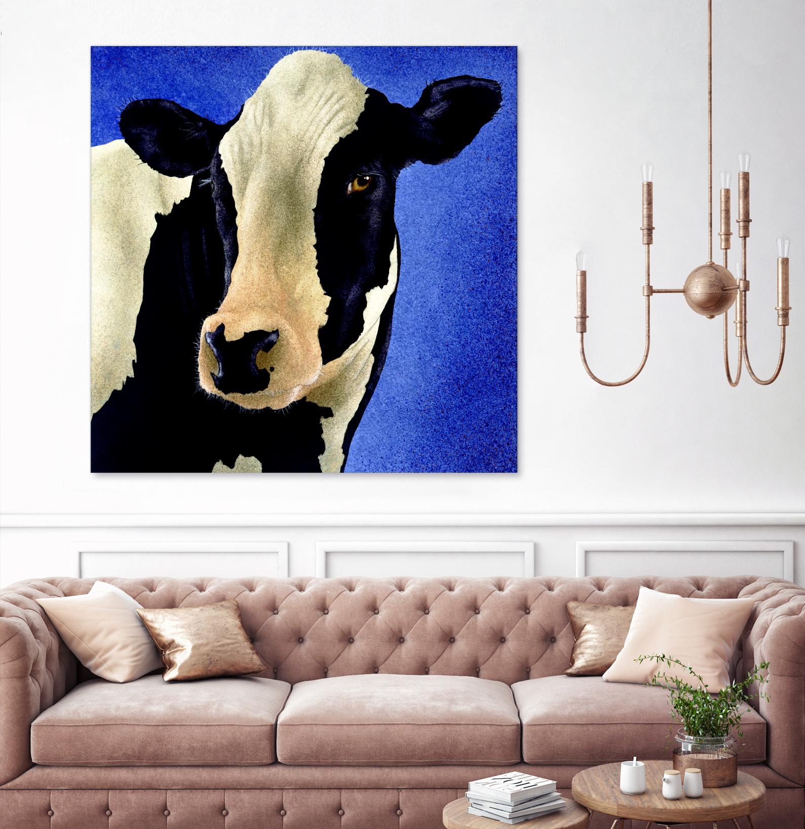Blue Moo Moo by Will Bullas on GIANT ART - blue animals