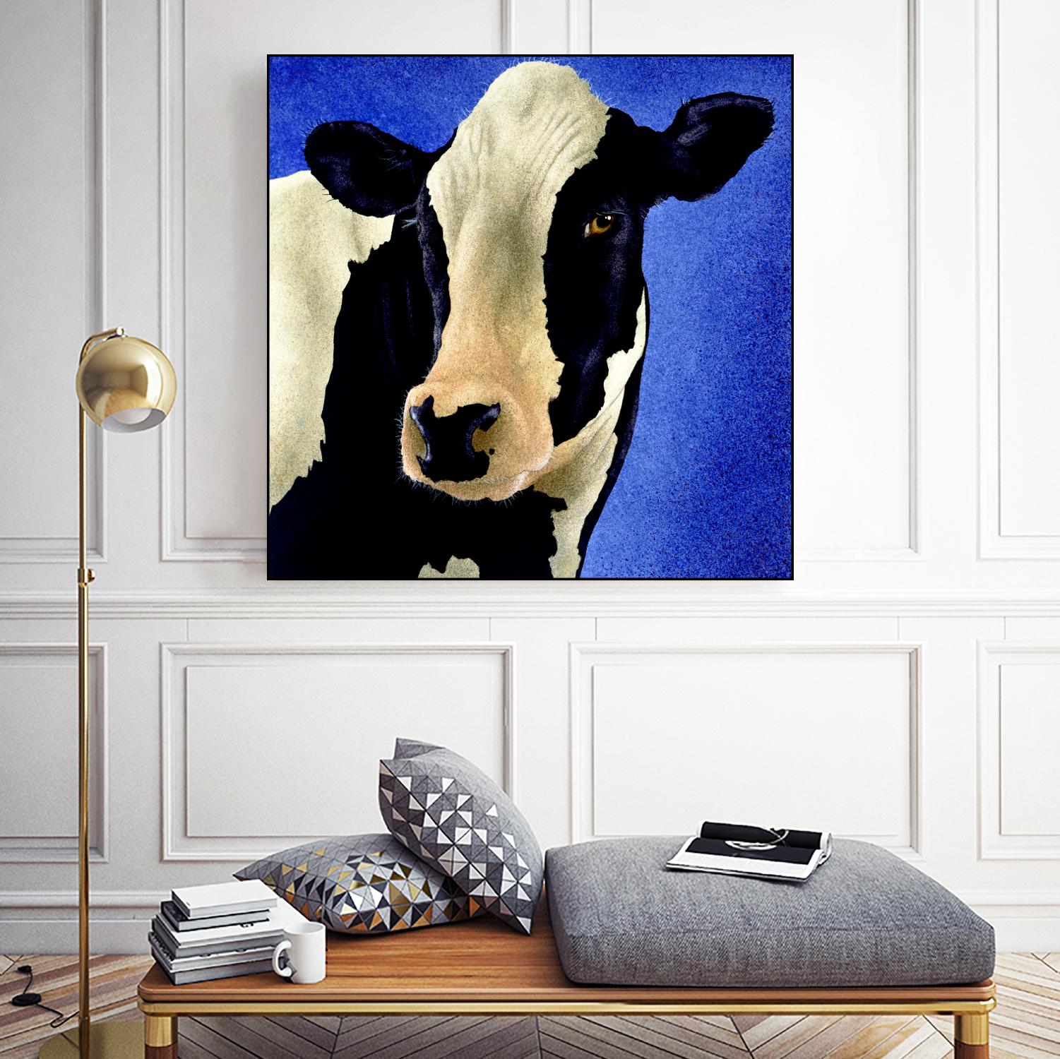 Blue Moo Moo by Will Bullas on GIANT ART - blue animals
