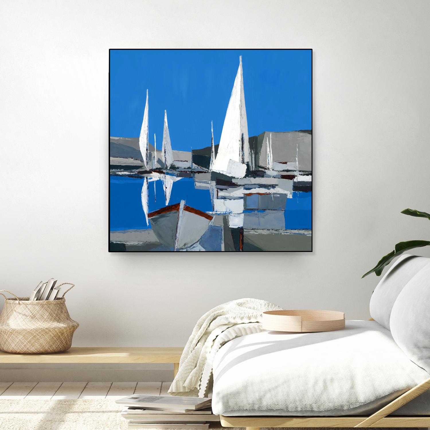 Voiles Blanches I by Demagny on GIANT ART - grey sea scene
