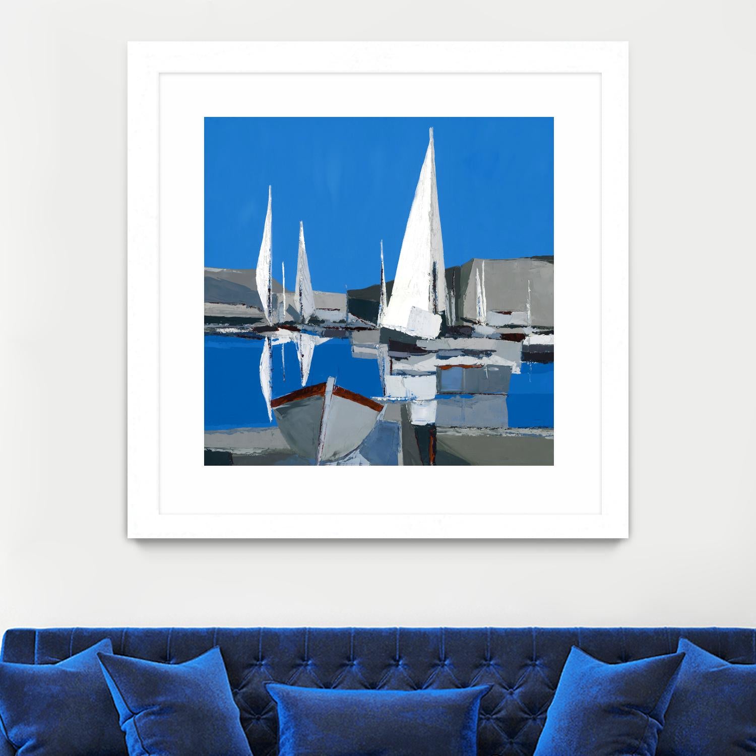 Voiles Blanches I by Demagny on GIANT ART - grey sea scene