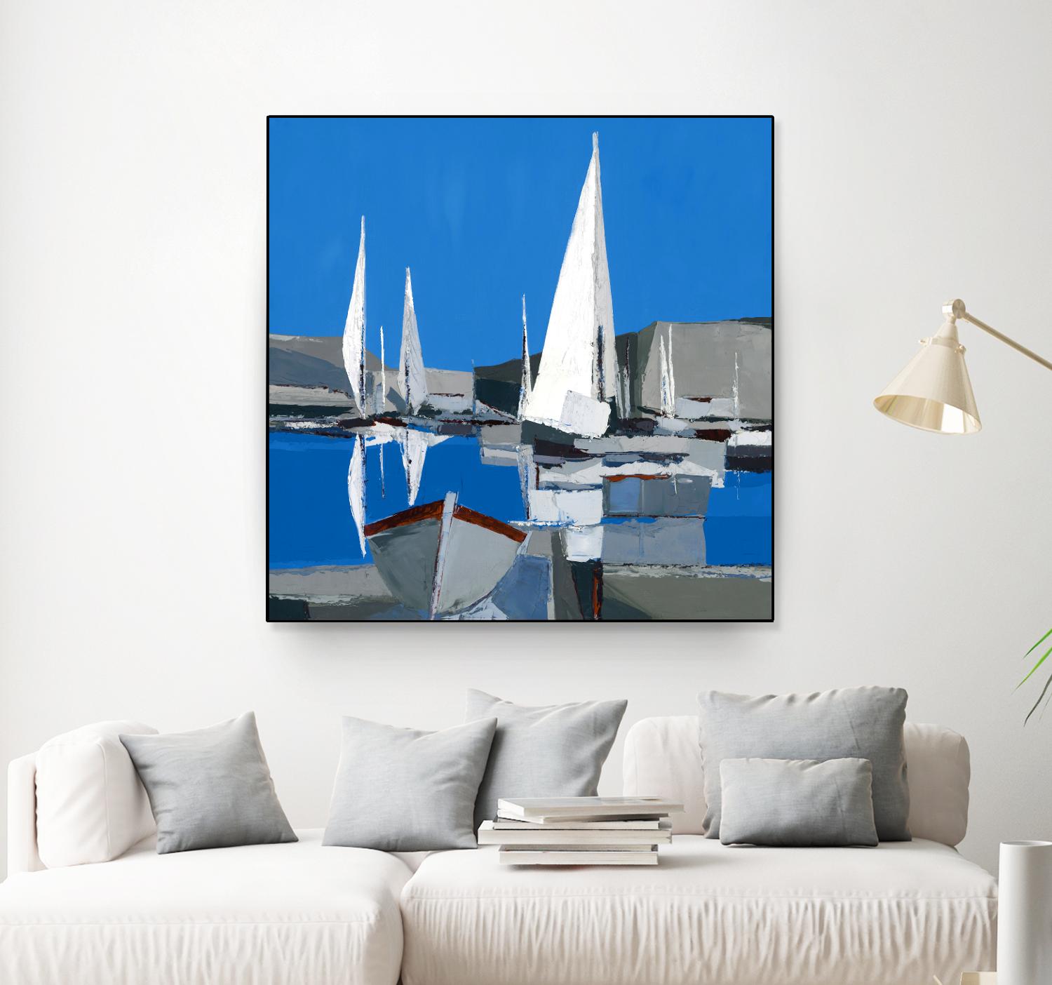 Voiles Blanches I by Demagny on GIANT ART - grey sea scene