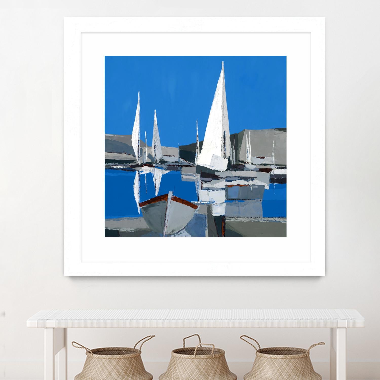 Voiles Blanches I by Demagny on GIANT ART - grey sea scene