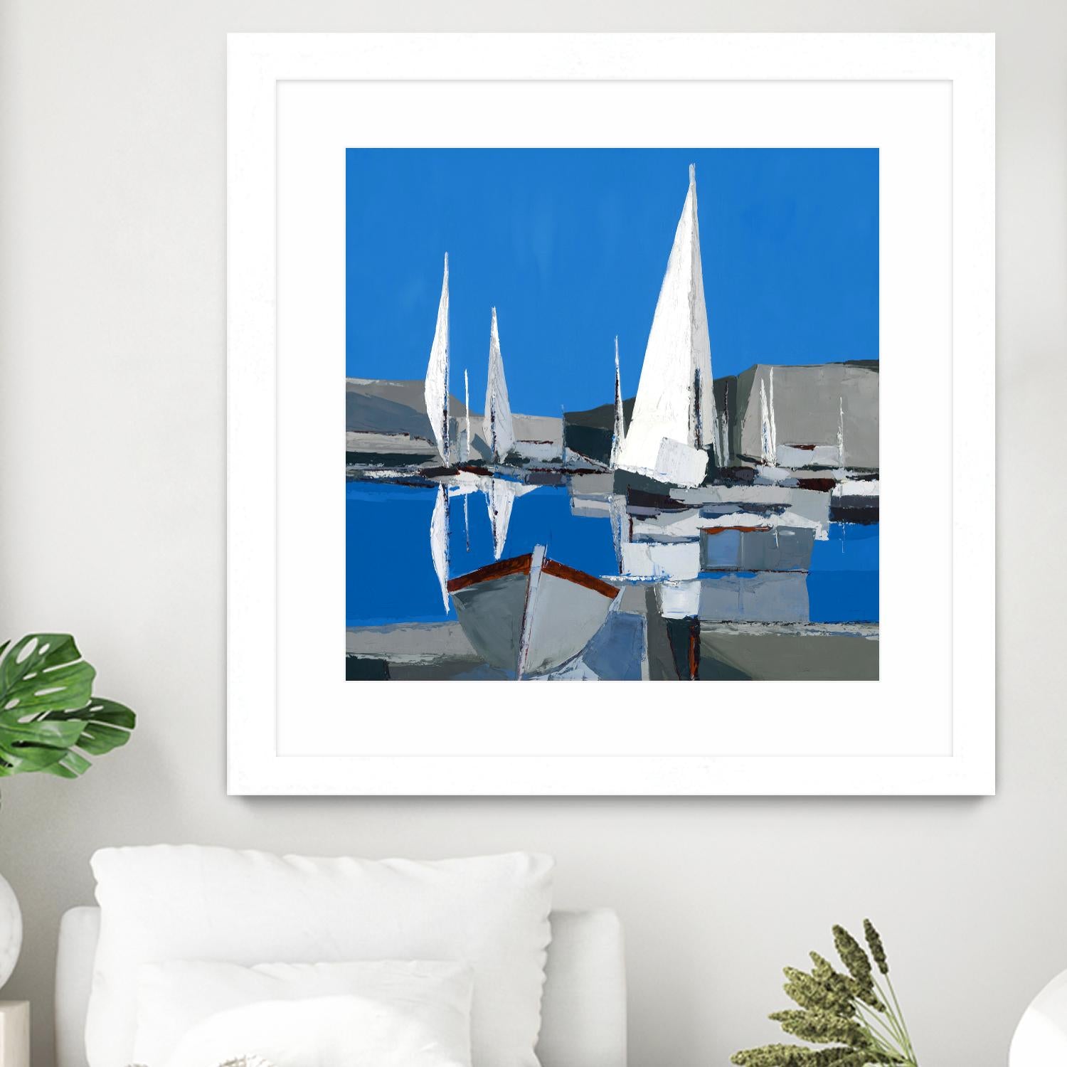 Voiles Blanches I by Demagny on GIANT ART - grey sea scene