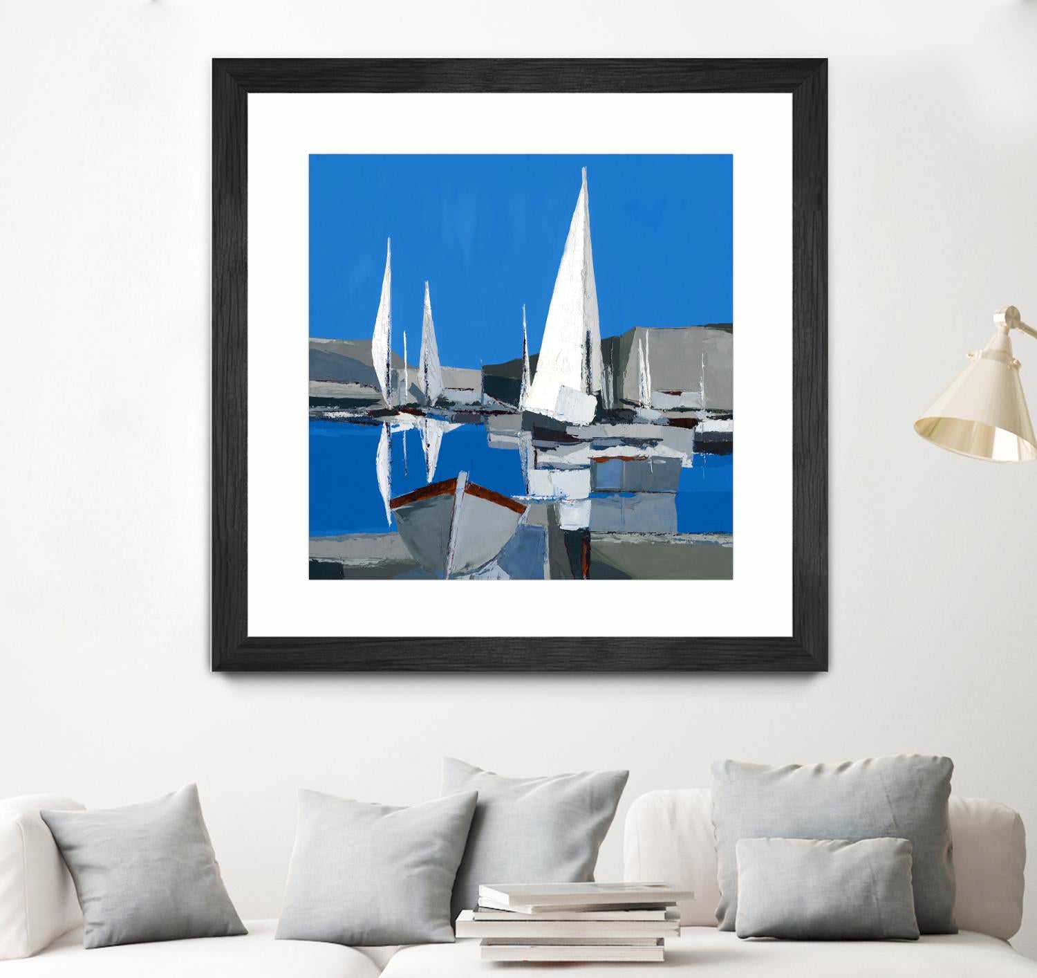 Voiles Blanches I by Demagny on GIANT ART - grey sea scene