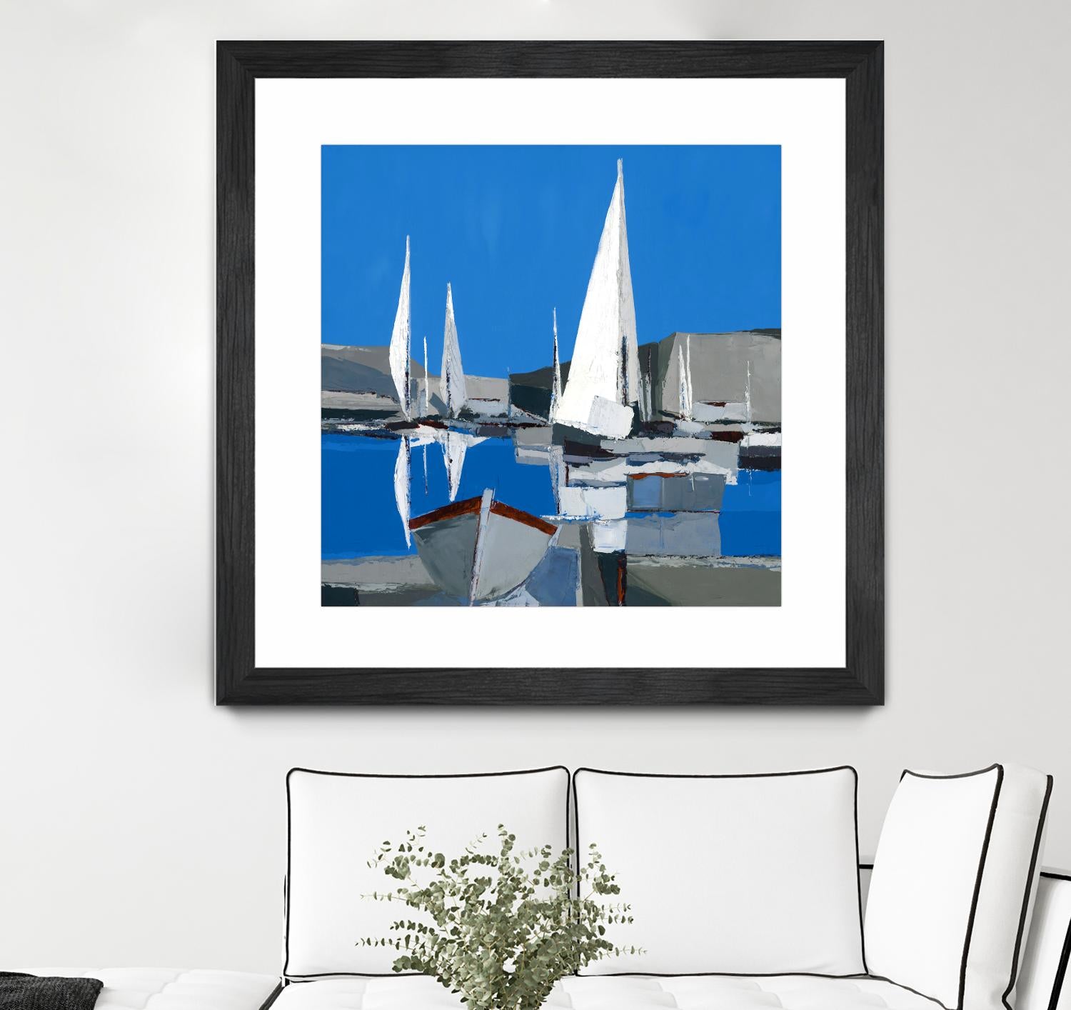 Voiles Blanches I by Demagny on GIANT ART - grey sea scene