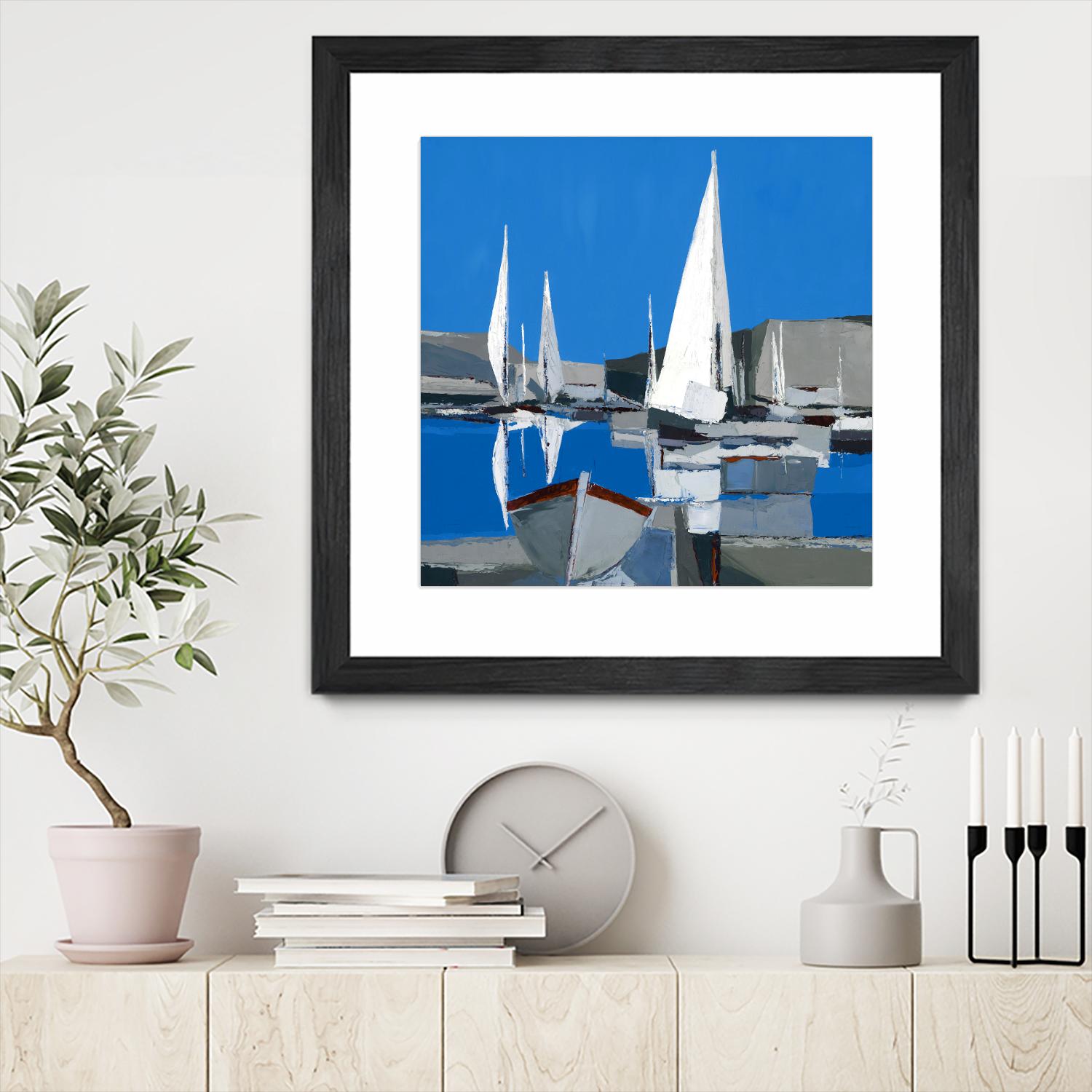 Voiles Blanches I by Demagny on GIANT ART - grey sea scene