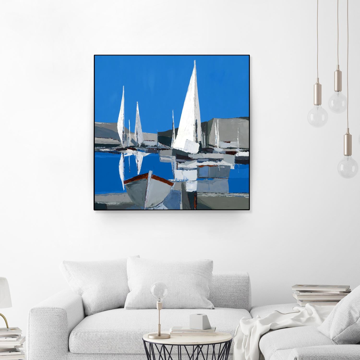 Voiles Blanches I by Demagny on GIANT ART - grey sea scene