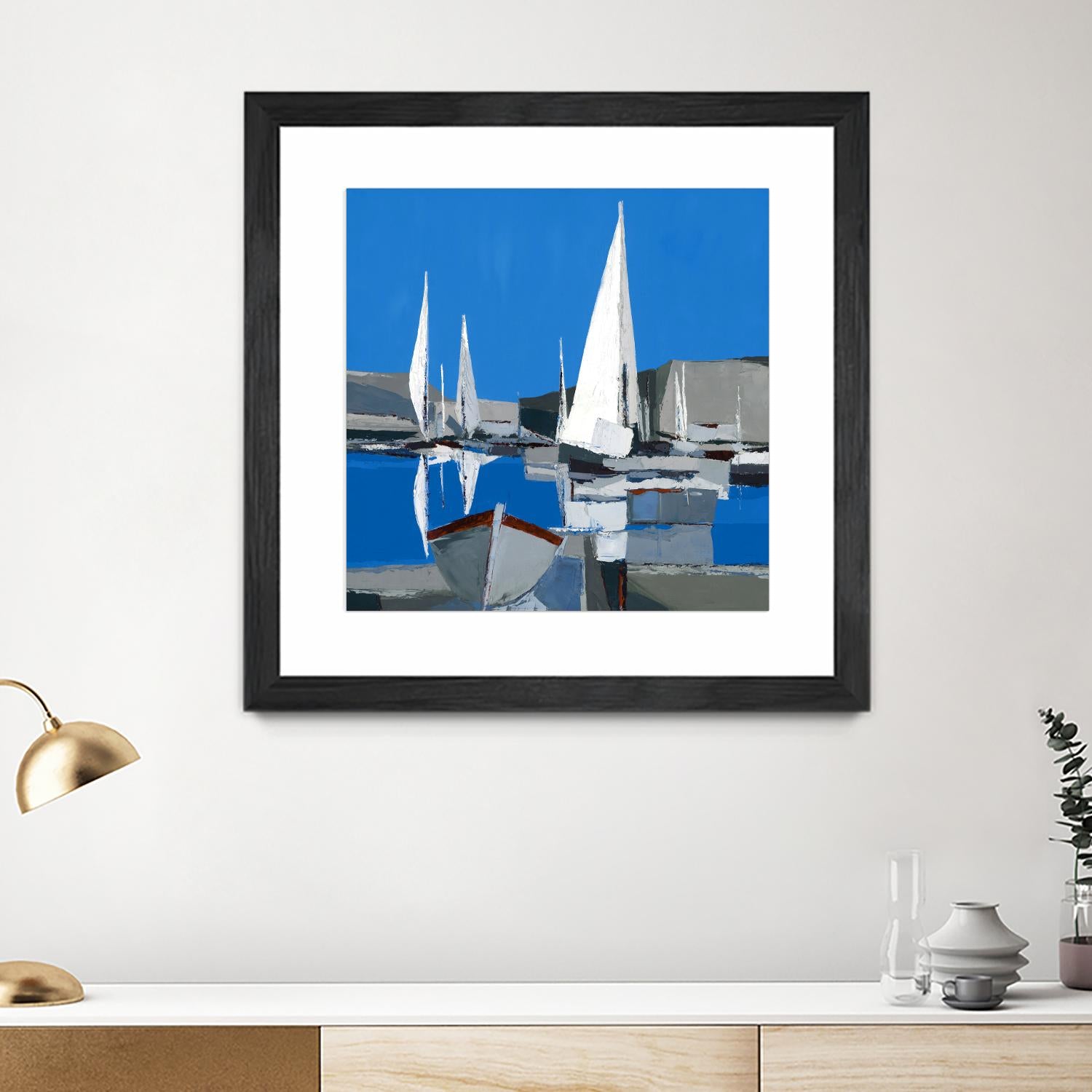 Voiles Blanches I by Demagny on GIANT ART - grey sea scene