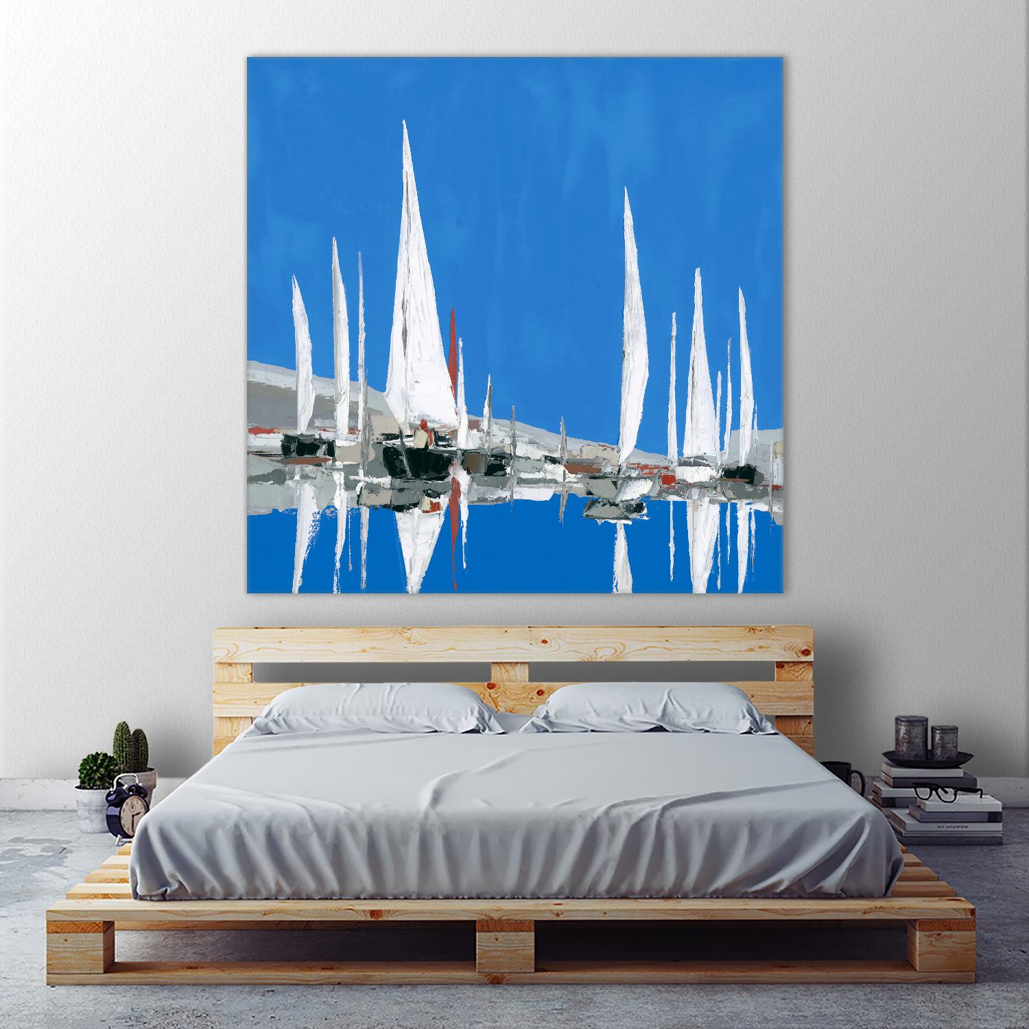 Voiles Blanches II by Demagny on GIANT ART - grey sea scene