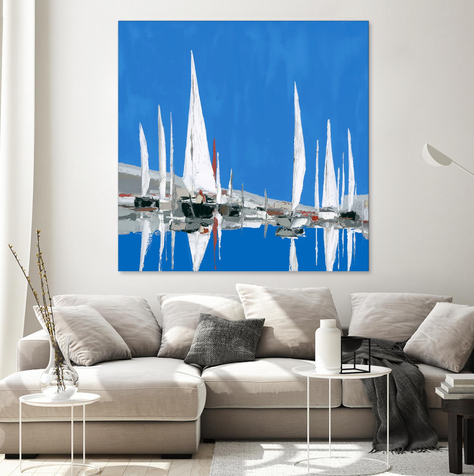 Voiles Blanches II by Demagny on GIANT ART - grey sea scene