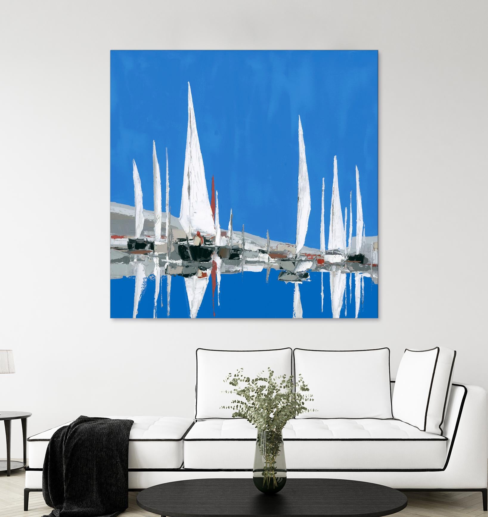 Voiles Blanches II by Demagny on GIANT ART - grey sea scene