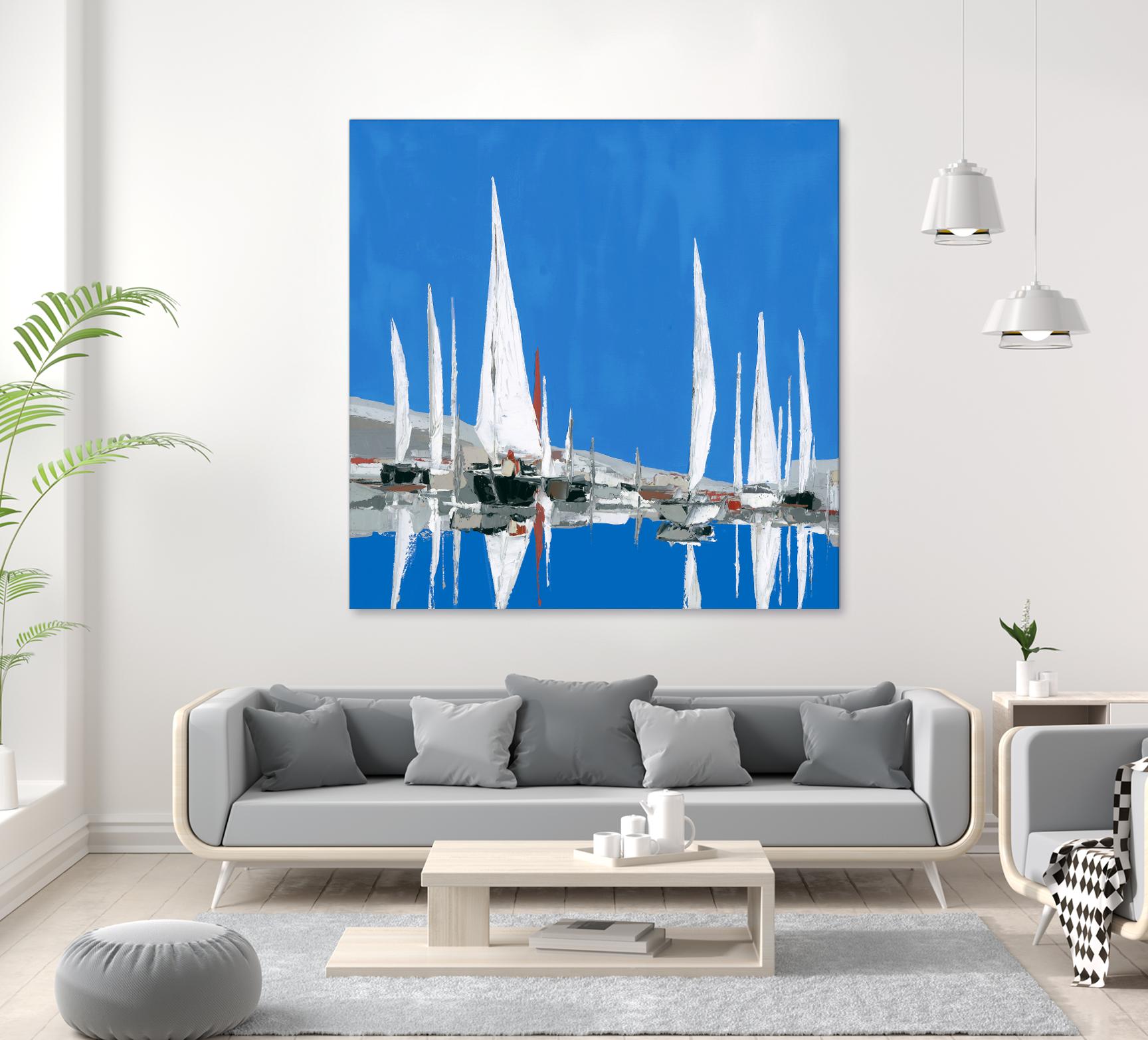 Voiles Blanches II by Demagny on GIANT ART - grey sea scene