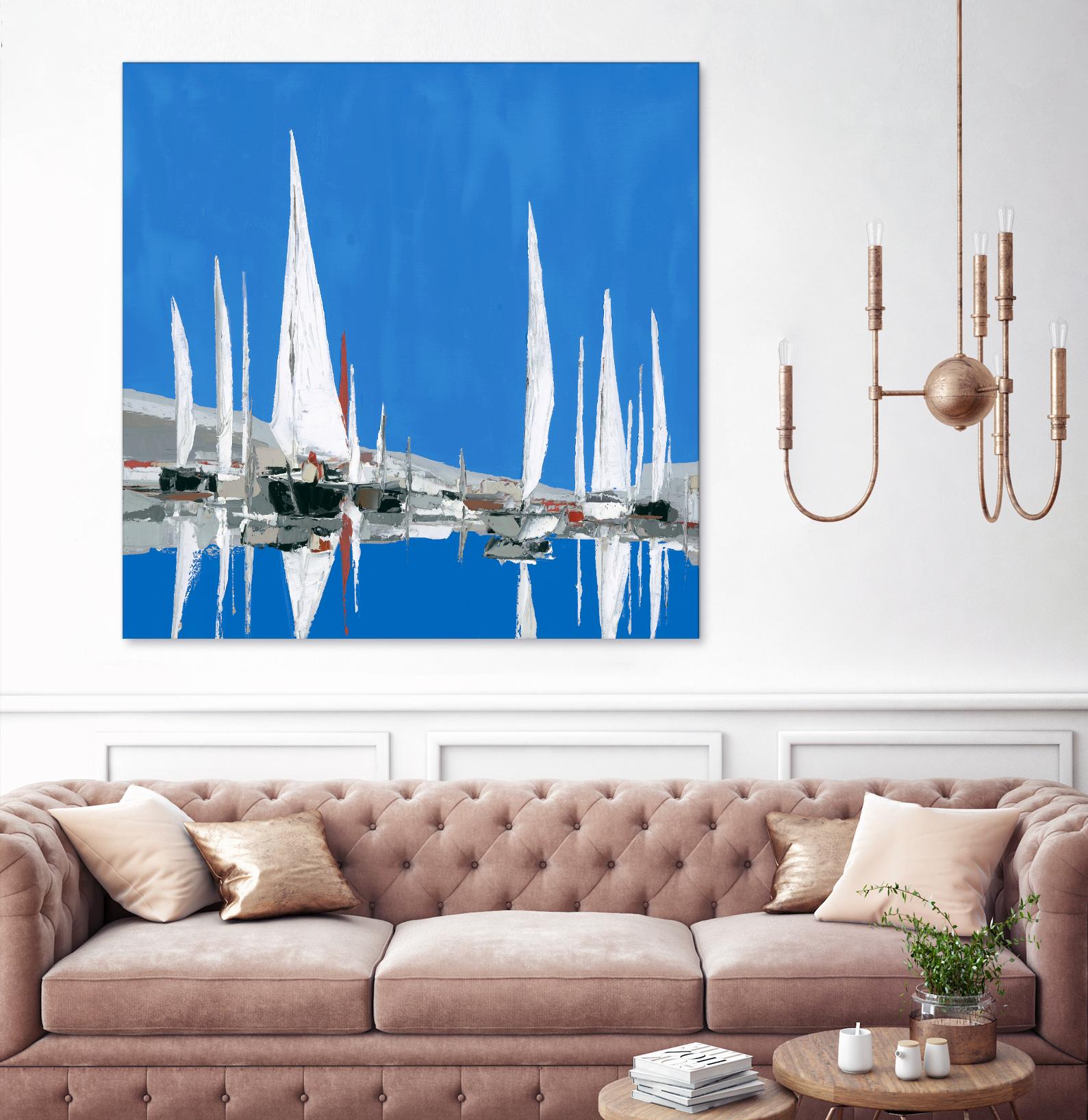 Voiles Blanches II by Demagny on GIANT ART - grey sea scene