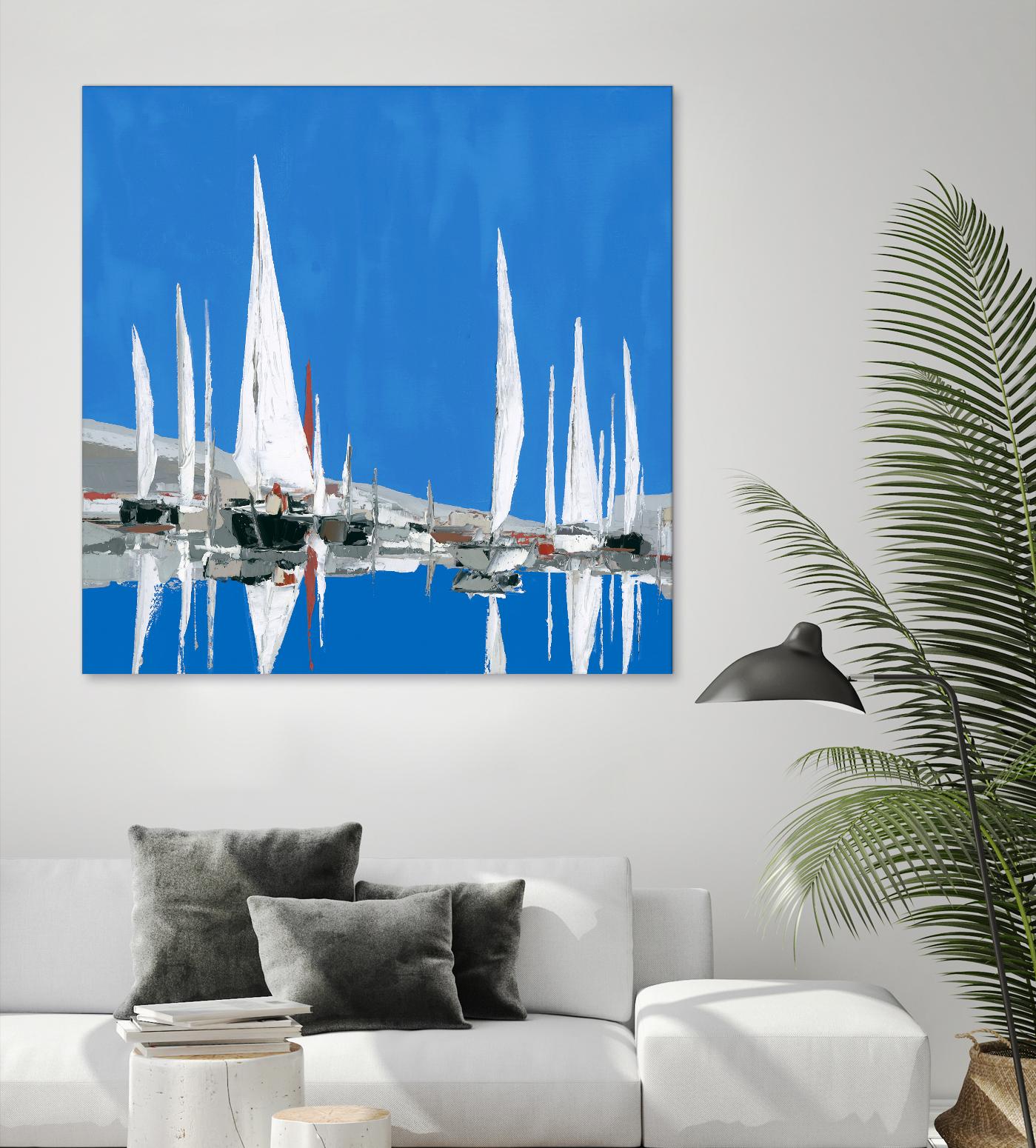 Voiles Blanches II by Demagny on GIANT ART - grey sea scene