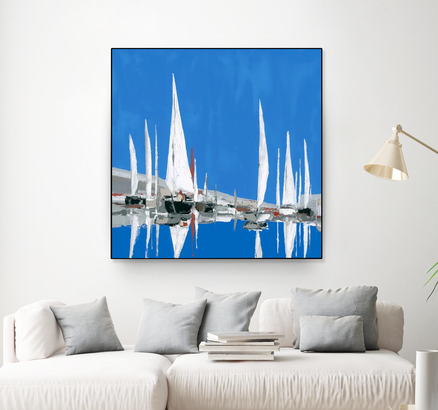 Voiles Blanches II by Demagny on GIANT ART - grey sea scene