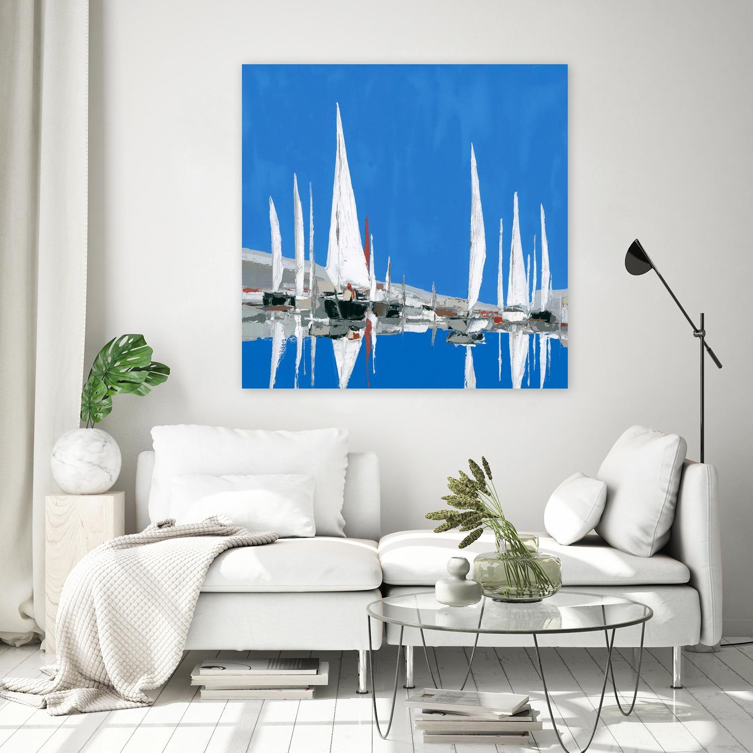 Voiles Blanches II by Demagny on GIANT ART - grey sea scene