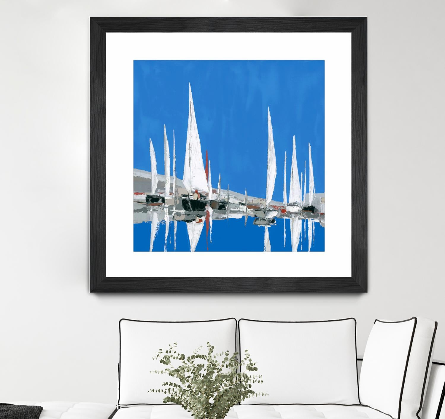 Voiles Blanches II by Demagny on GIANT ART - grey sea scene