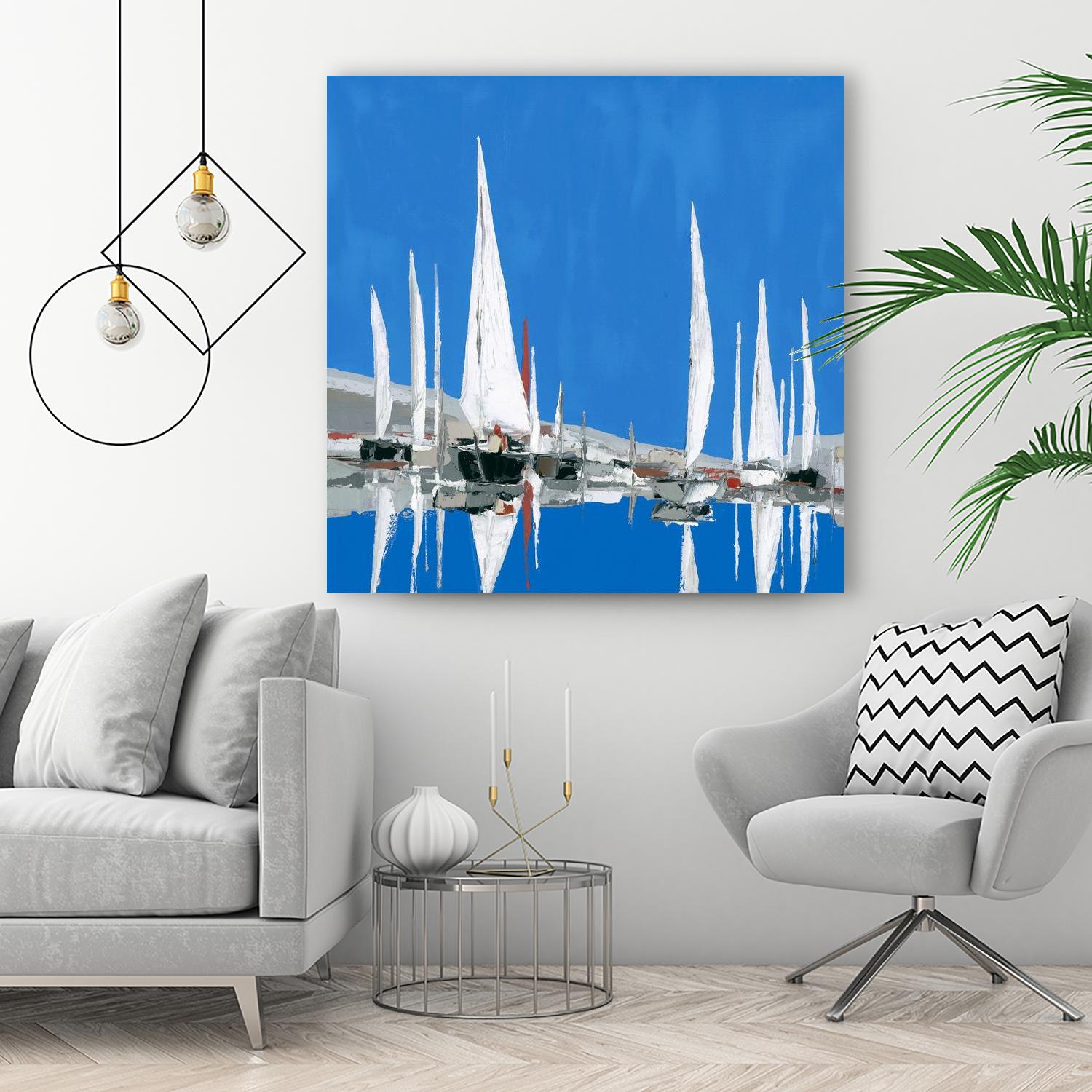 Voiles Blanches II by Demagny on GIANT ART - grey sea scene