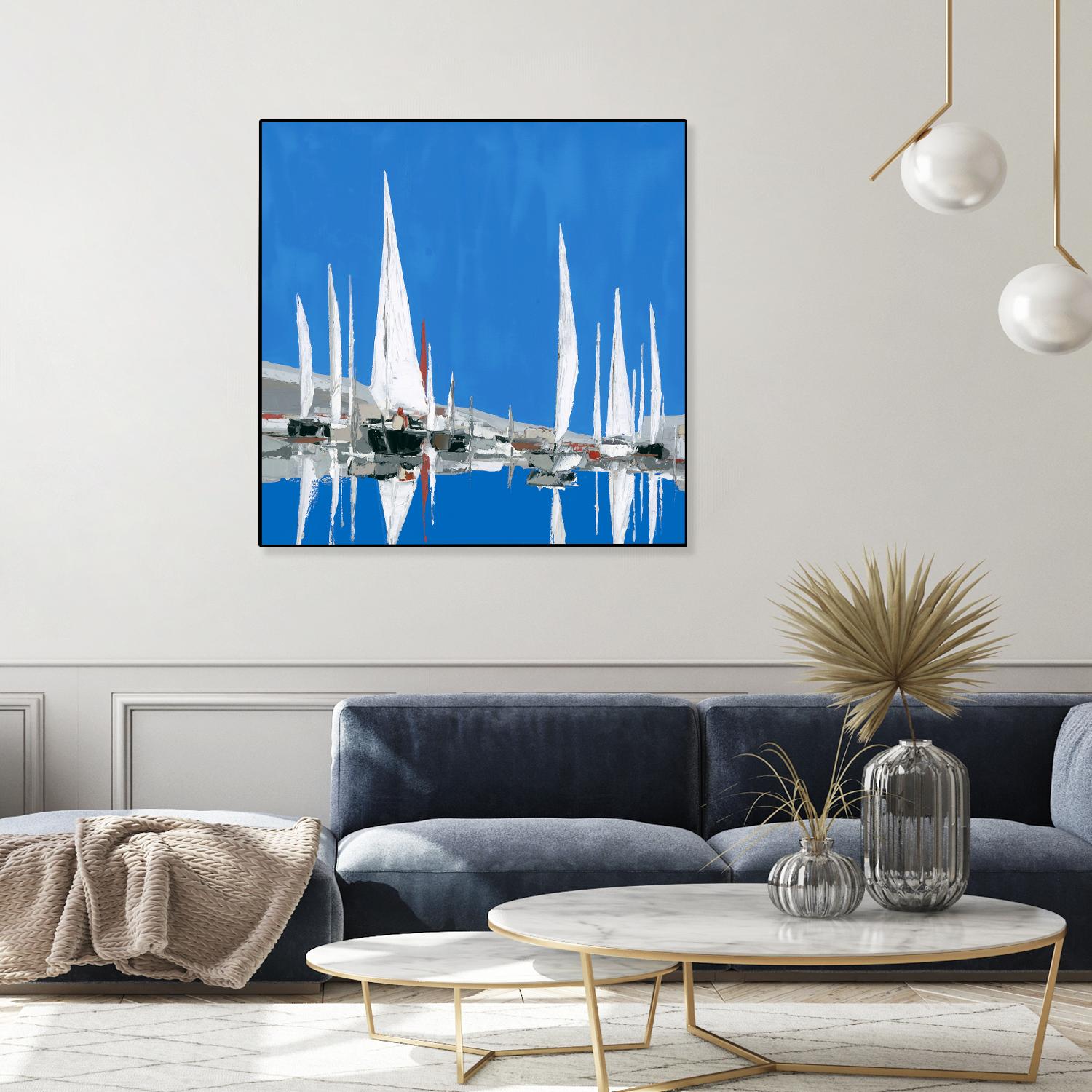 Voiles Blanches II by Demagny on GIANT ART - grey sea scene