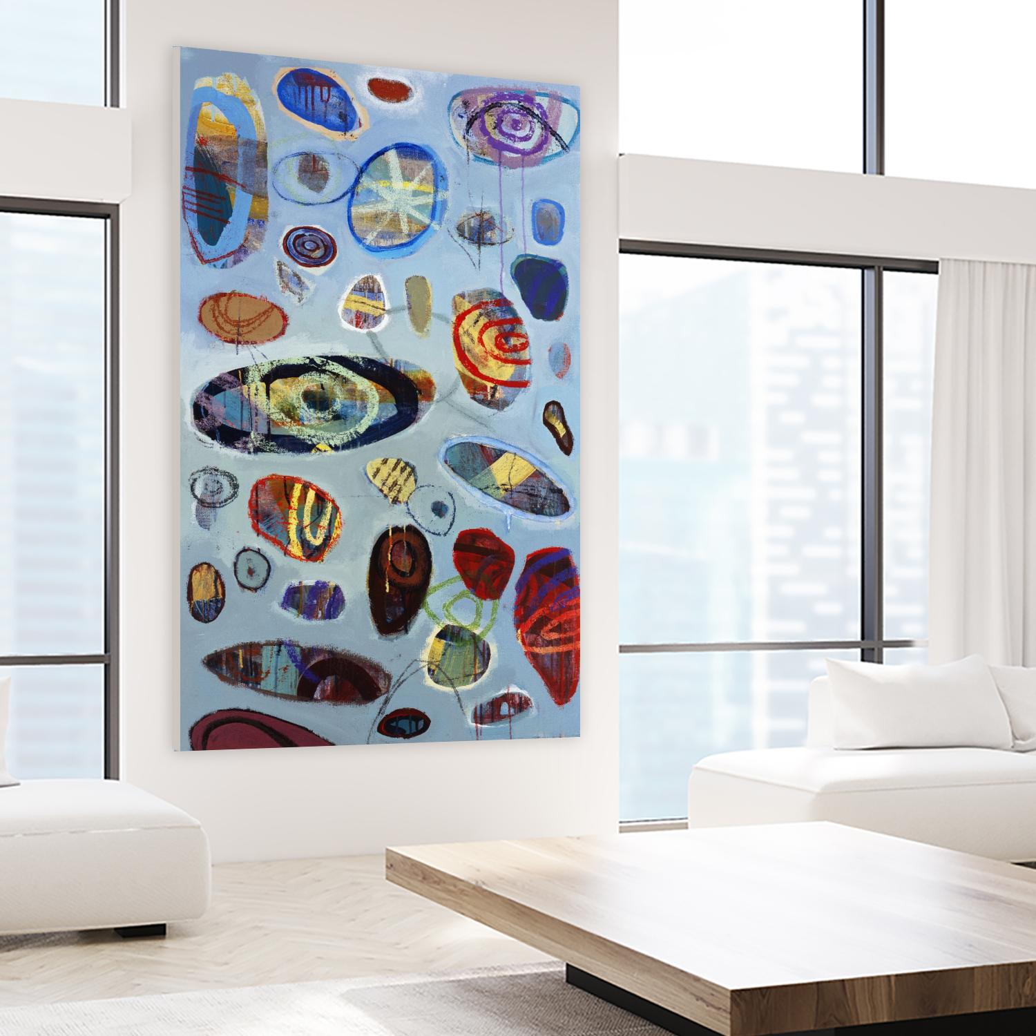 Diskono 2 by David Dauncey on GIANT ART - red abstract