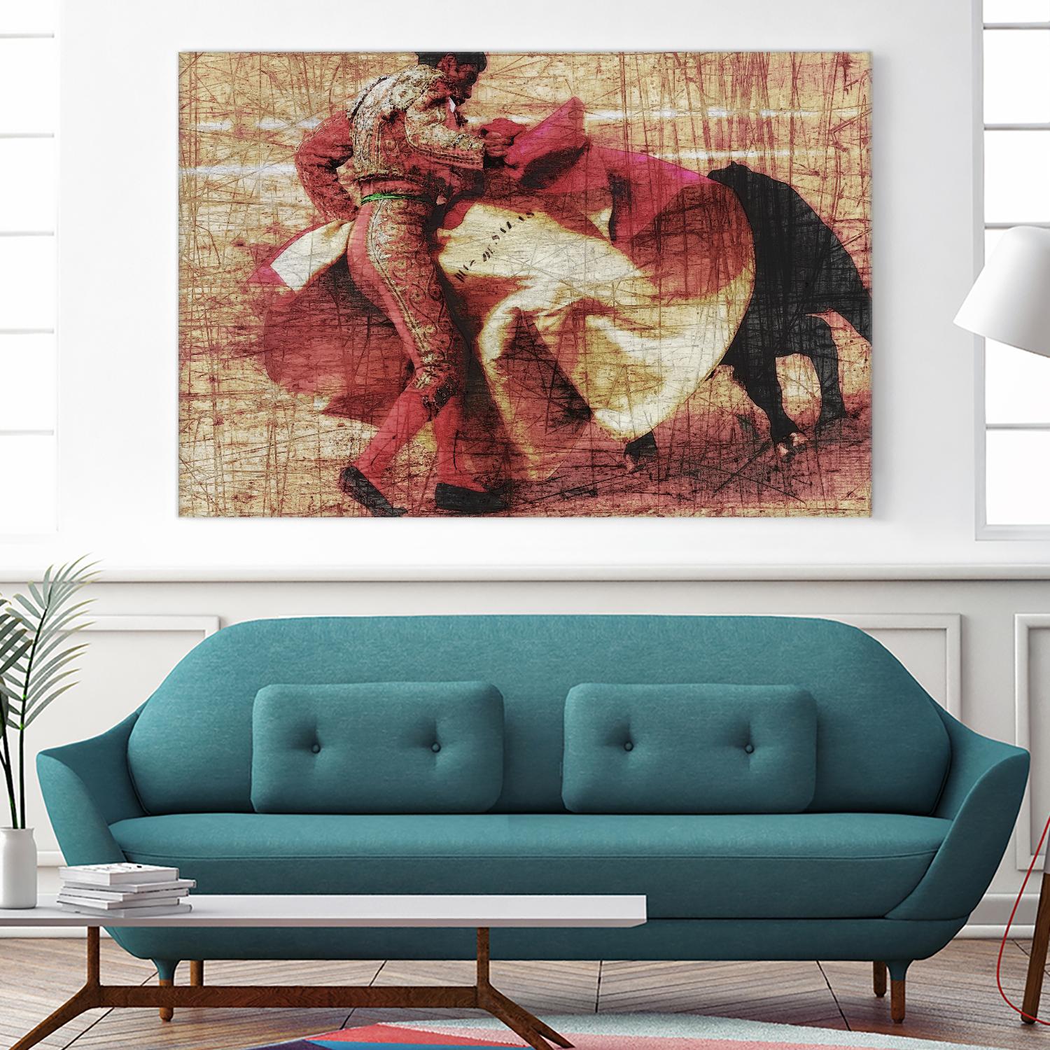 San Miguel, Bullfight #1 by Doug Landreth on GIANT ART - red everyday life