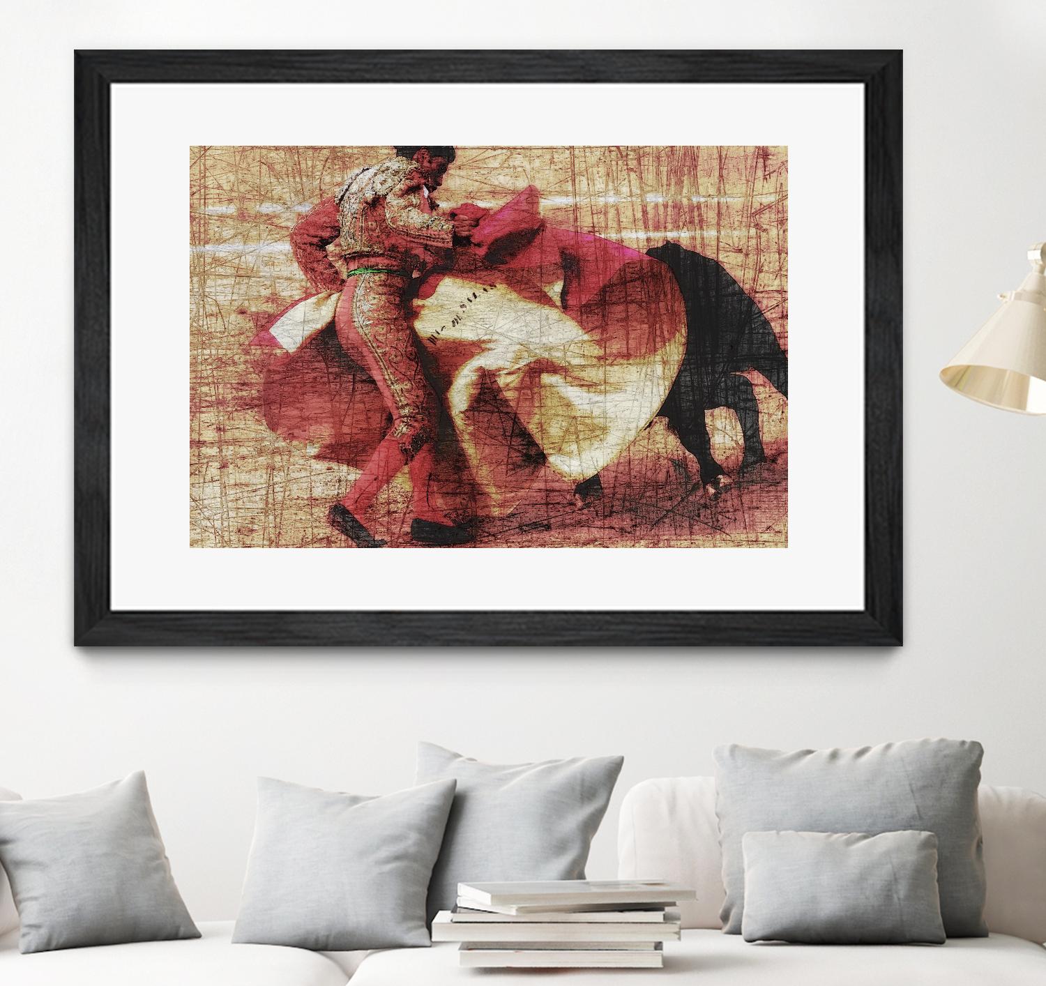 San Miguel, Bullfight #1 by Doug Landreth on GIANT ART - red everyday life