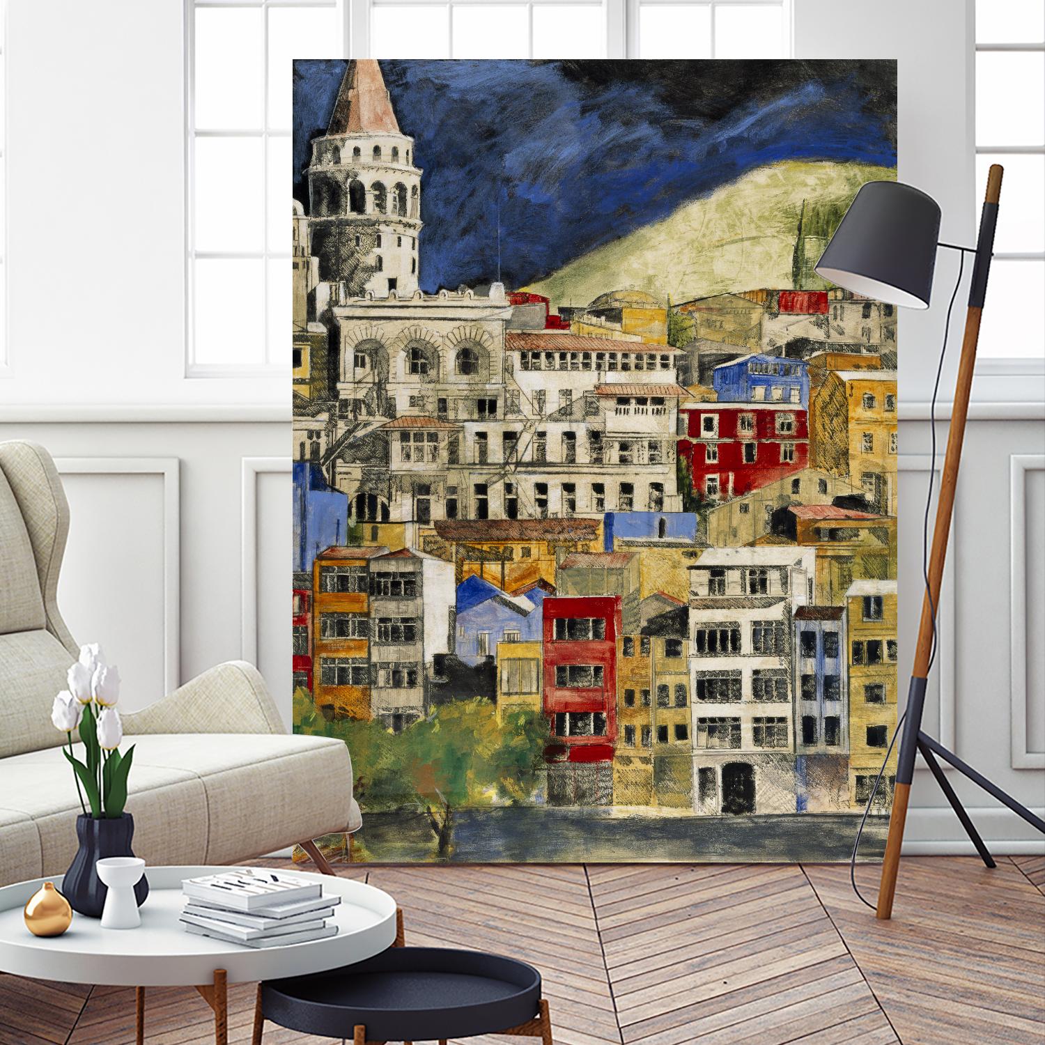 Urbana 1 by Susan Gillette on GIANT ART - beige city scene