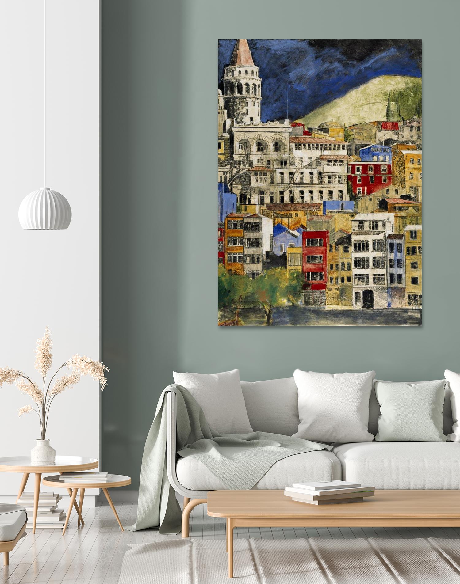 Urbana 1 by Susan Gillette on GIANT ART - beige city scene