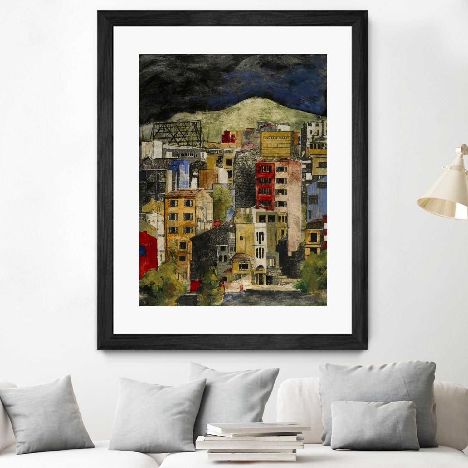 Urbana 2 by Susan Gillette on GIANT ART - beige city scene