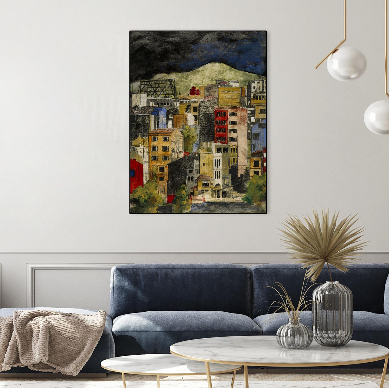 Urbana 2 by Susan Gillette on GIANT ART - beige city scene