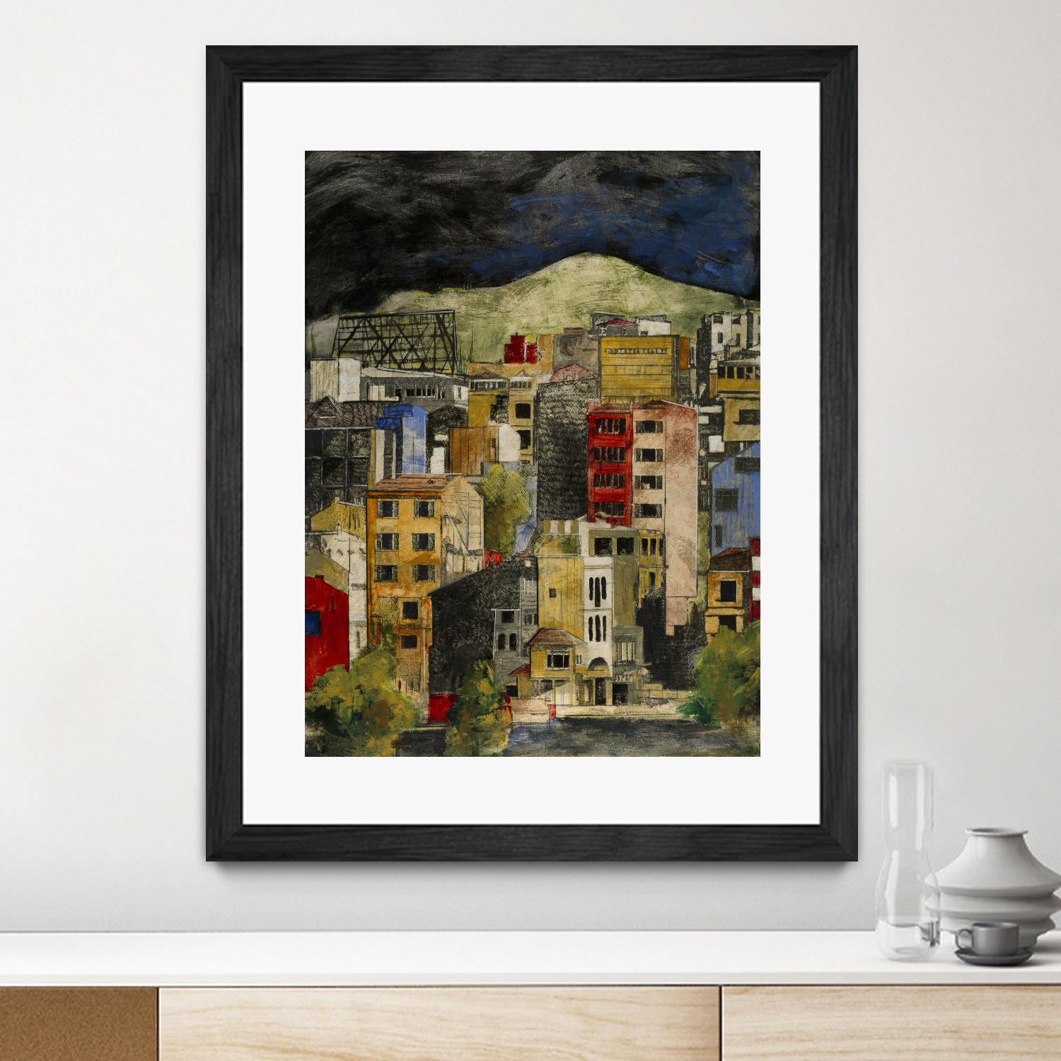 Urbana 2 by Susan Gillette on GIANT ART - beige city scene